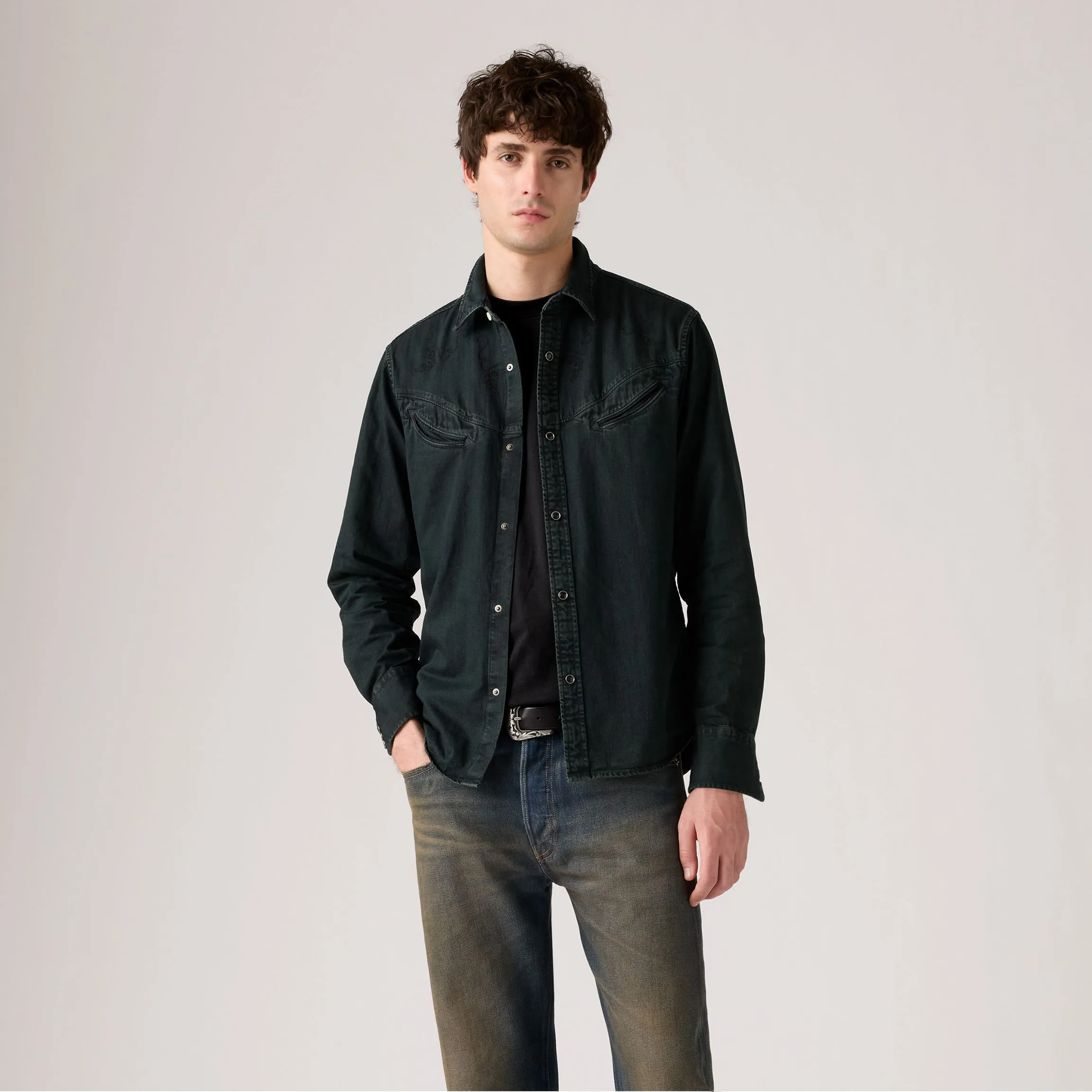 Levi's Smiley Western Shirt, caridad washed black - Image 3