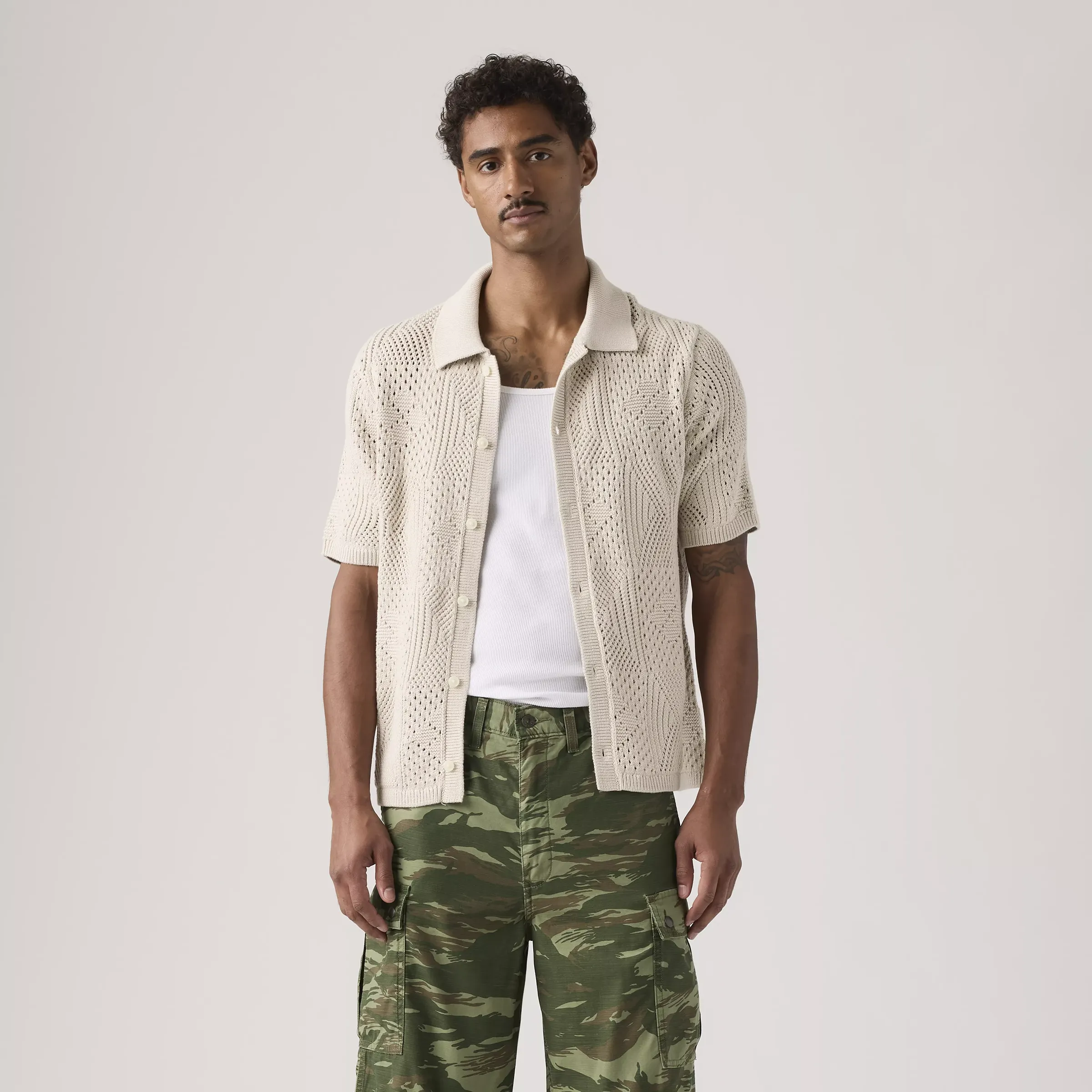 Levi's Sweater Camp Shirt, pumice stone