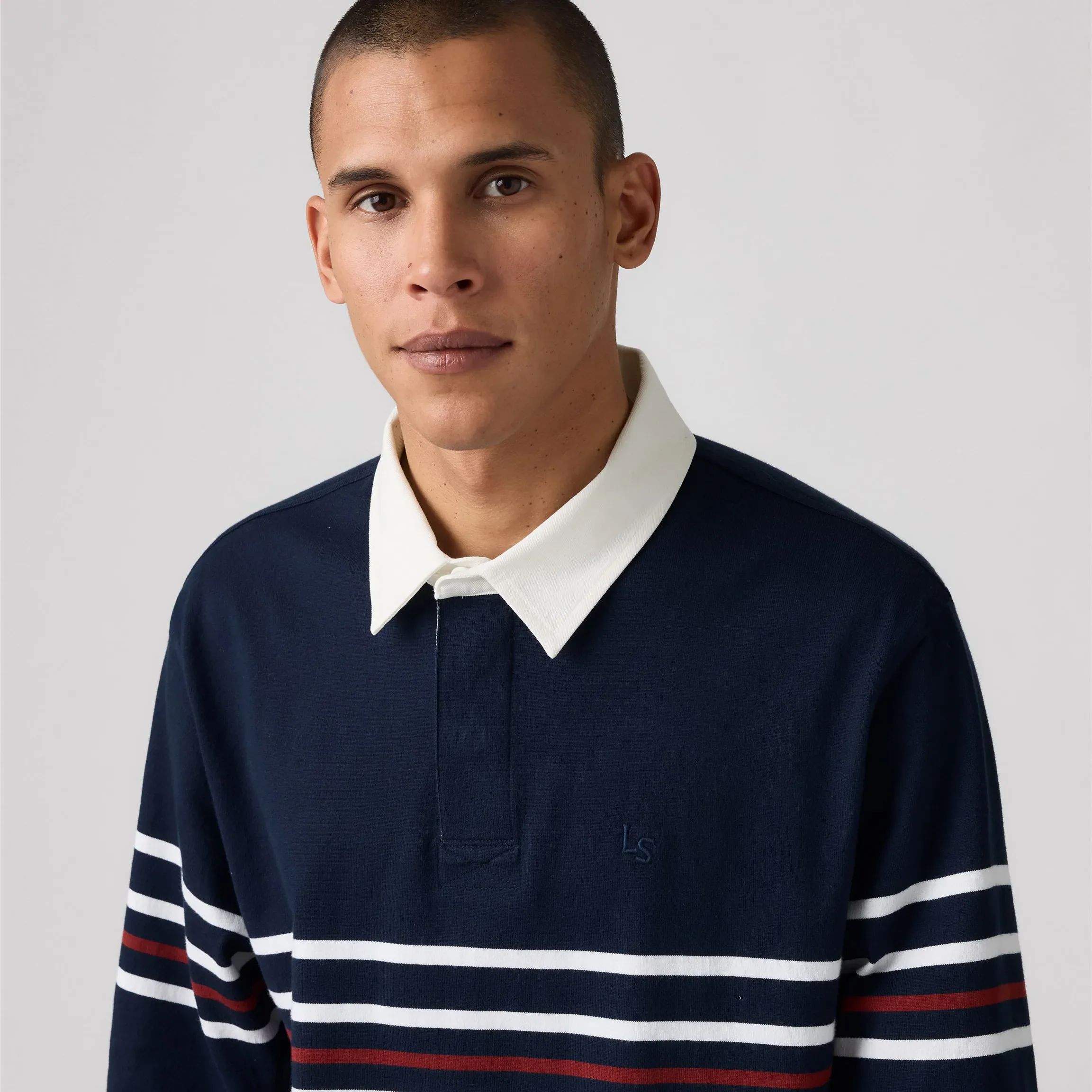 Levi's Union Rugby Shirt, theo stripe navy blazer stripe - Image 2