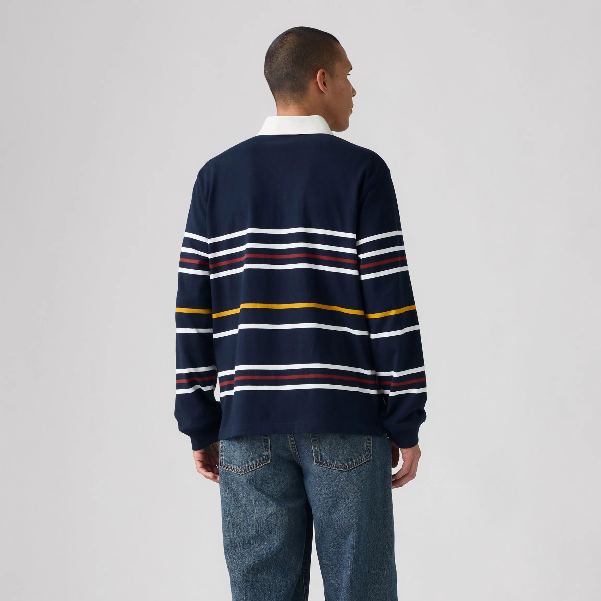 Levi's Union Rugby Shirt, theo stripe navy blazer stripe - Image 3