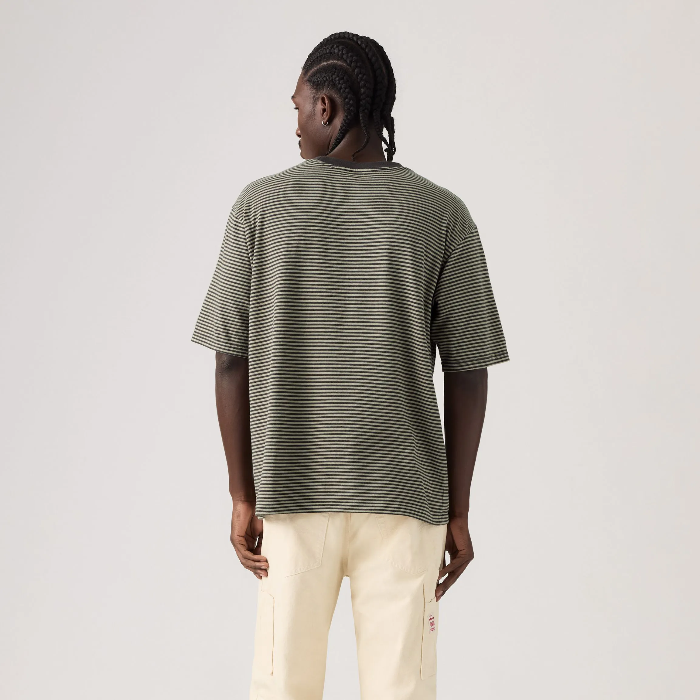 Levi's Workwear Tee, euan stripe dried sage - Image 4