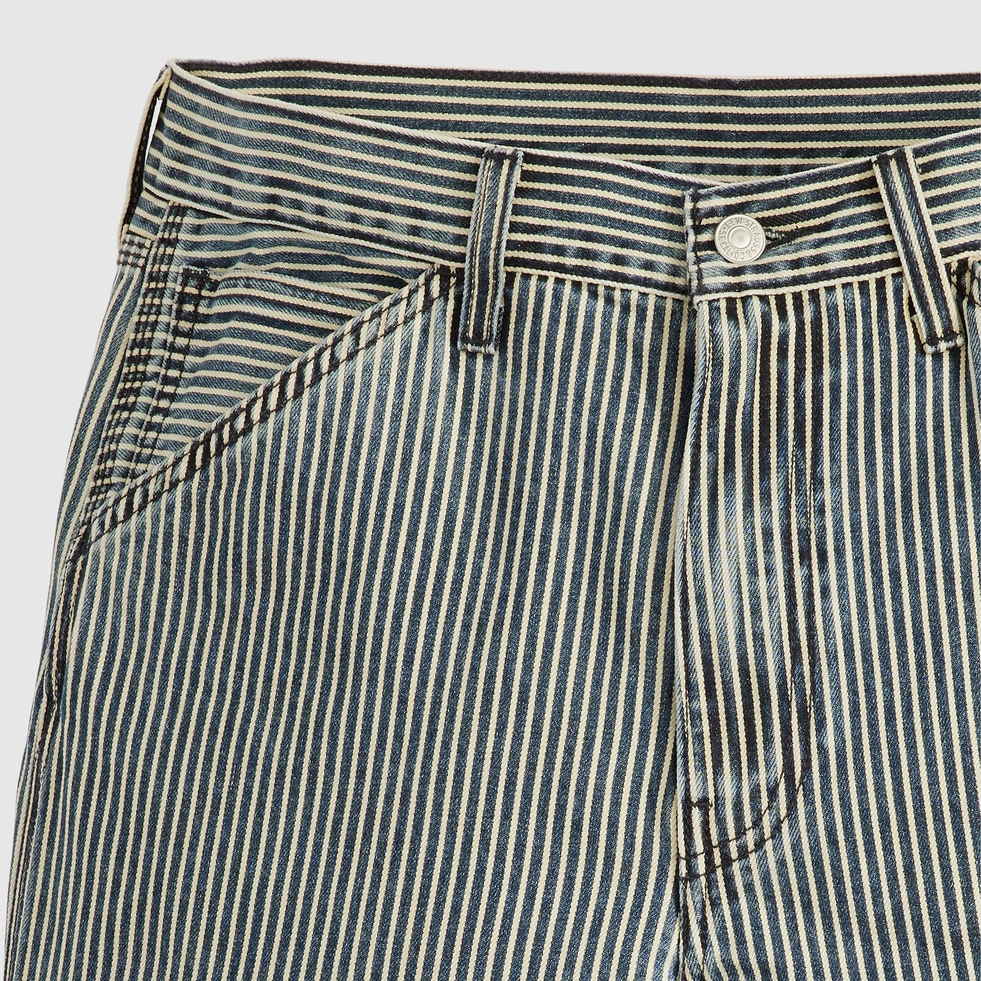 Levi's 568 Loose Carpenter Shorts, aged railroad stripe - Image 3
