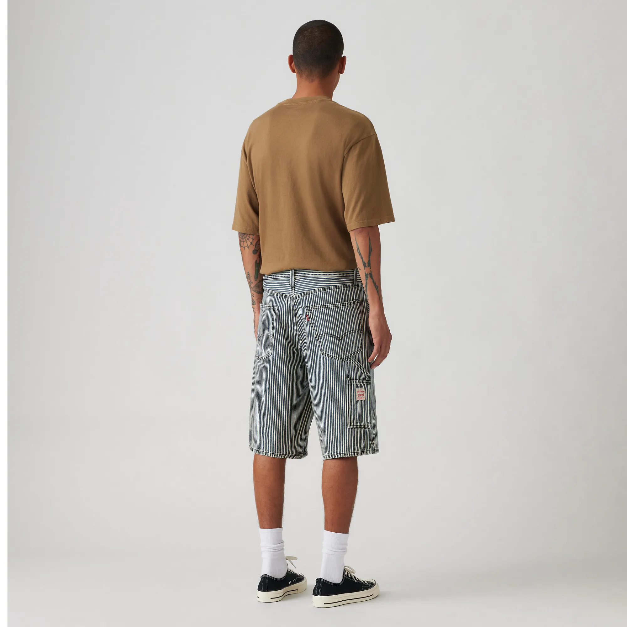 Levi's 568 Loose Carpenter Shorts, aged railroad stripe - Image 5
