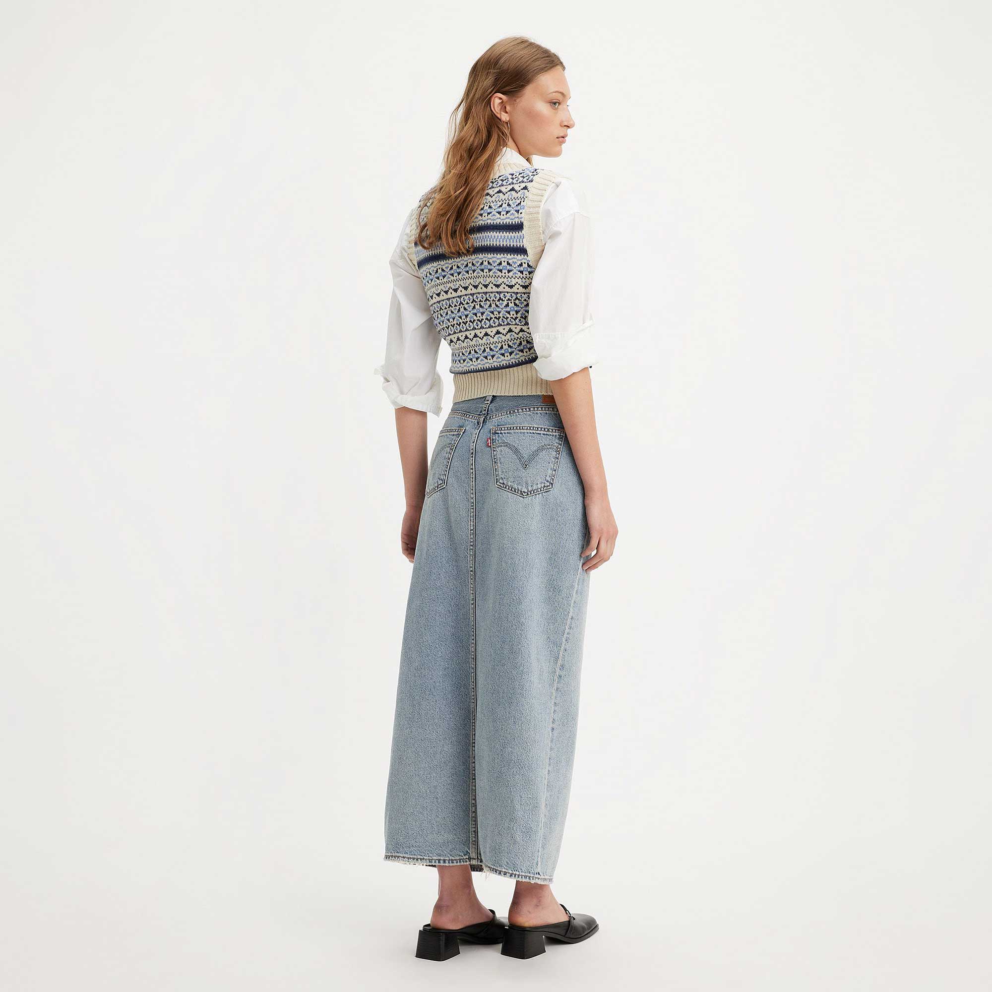 Levi's Womens Ankle Column Skirt, seraphina stripe crown blue - Image 5