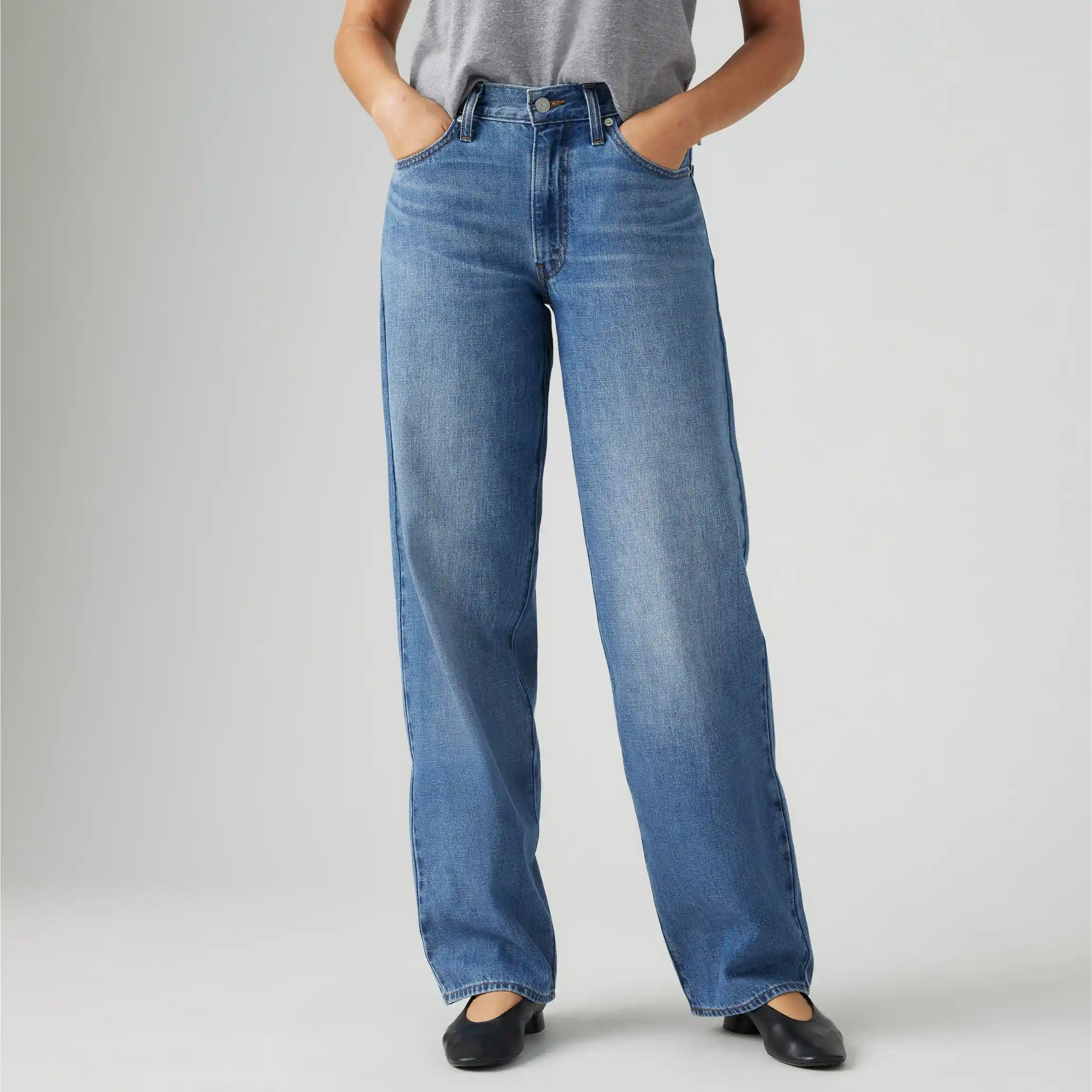 Levi's Baggy Dad Linen + Denim Lightweight Women's Jeans, heavy check - Image 2