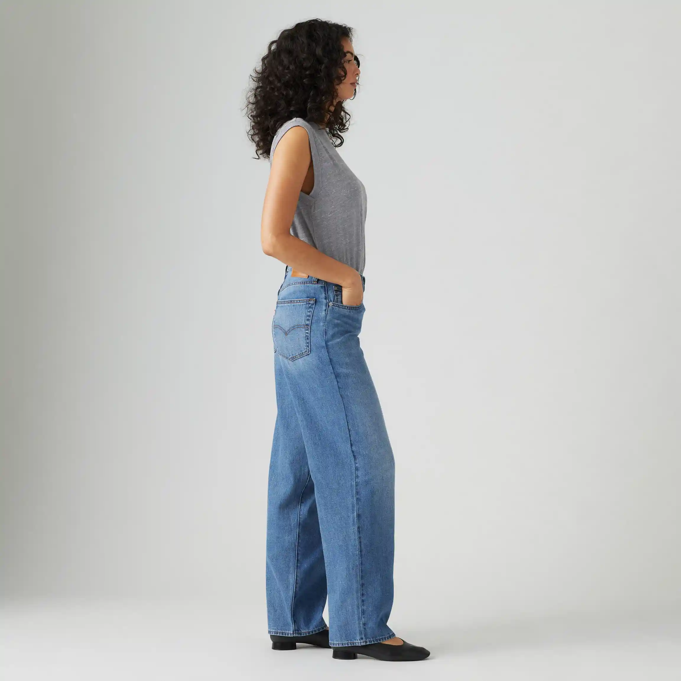 Levi's Baggy Dad Linen + Denim Lightweight Women's Jeans, heavy check - Image 5