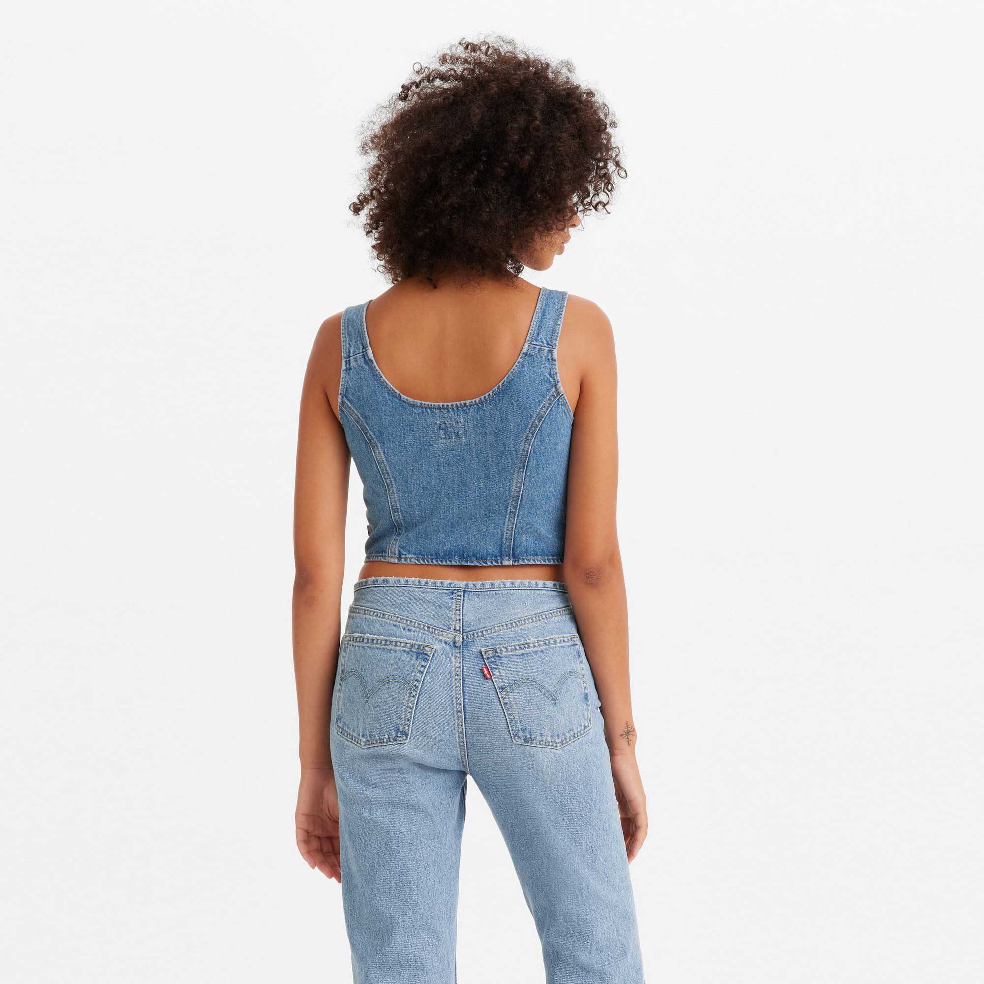 Levi's Womens Charlie Denim Crop Top, I'm never wrong - Image 2