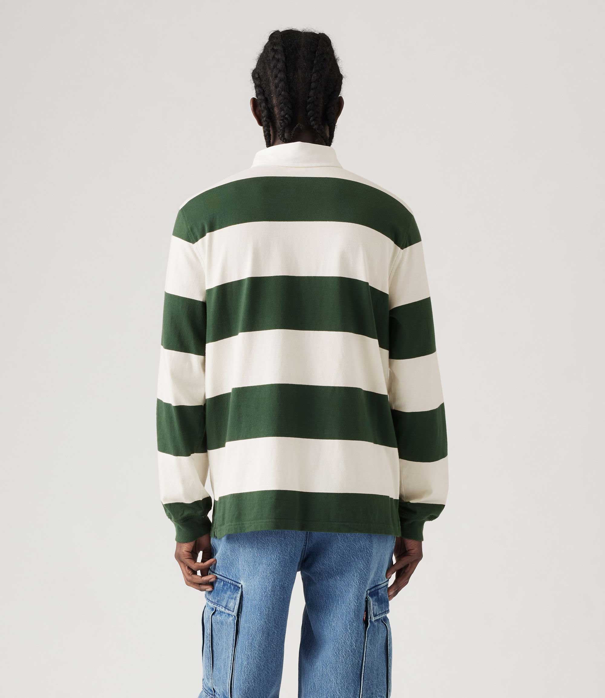 Levi's Classic Long Sleeve Rugby Shirt, kieren stripe python green - Image 2