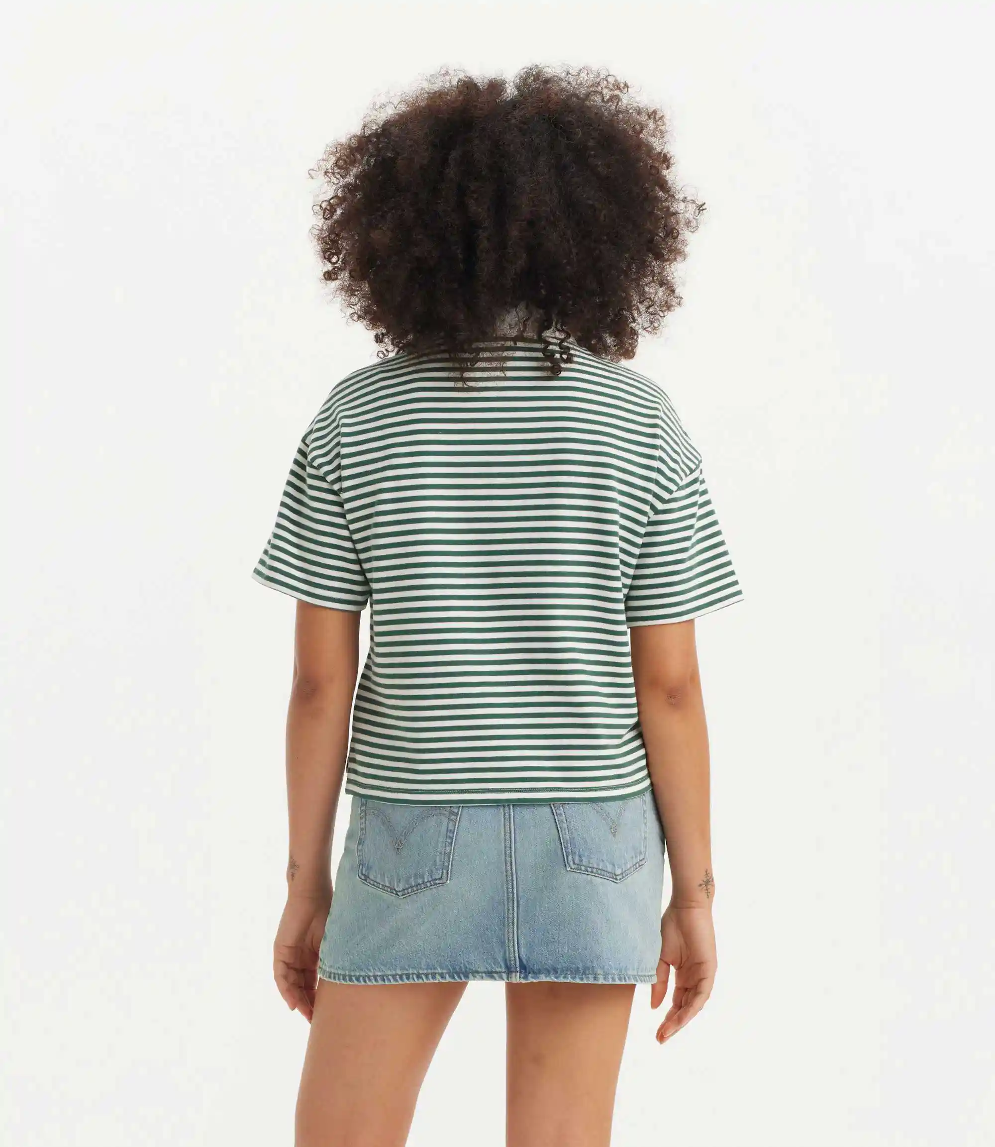 Levi's Womens Coco Short Sleeve Rugby Shirt, nova stripe bistro green - Image 4