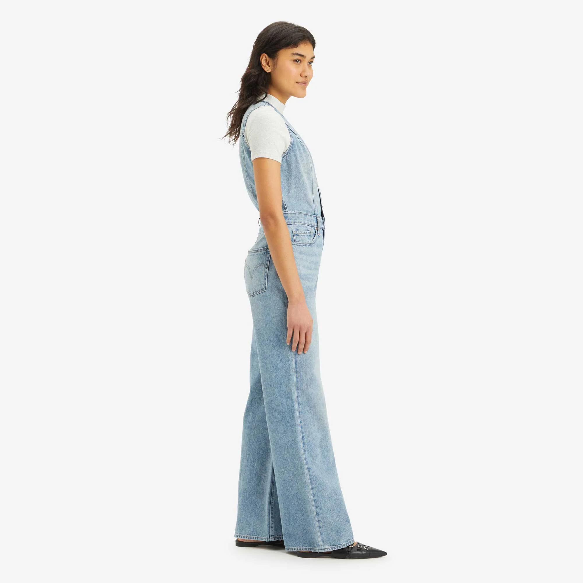 Levi's Womens Denim Vest Wideleg Jumpsuit, dive deep - Image 2