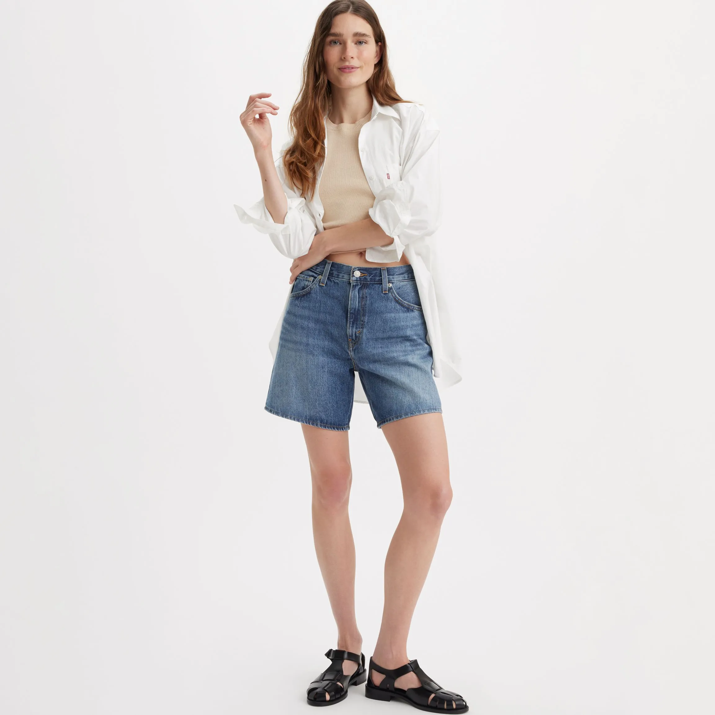 Levi's Womens High Baggy Short, worn memory - Image 3