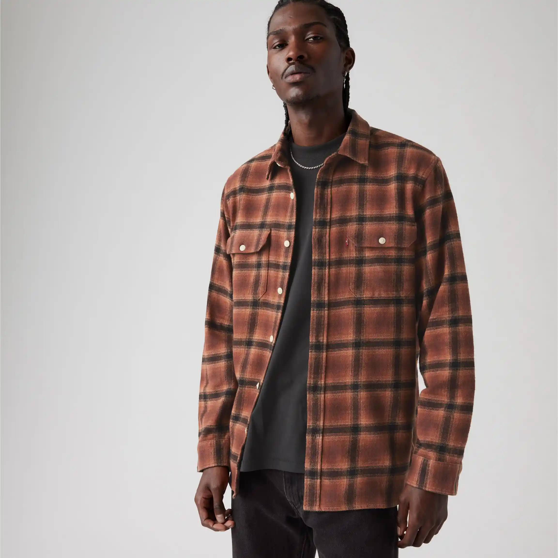 Levi's Jackson Worker Shirt, james plaid chicory coffee - Image 3