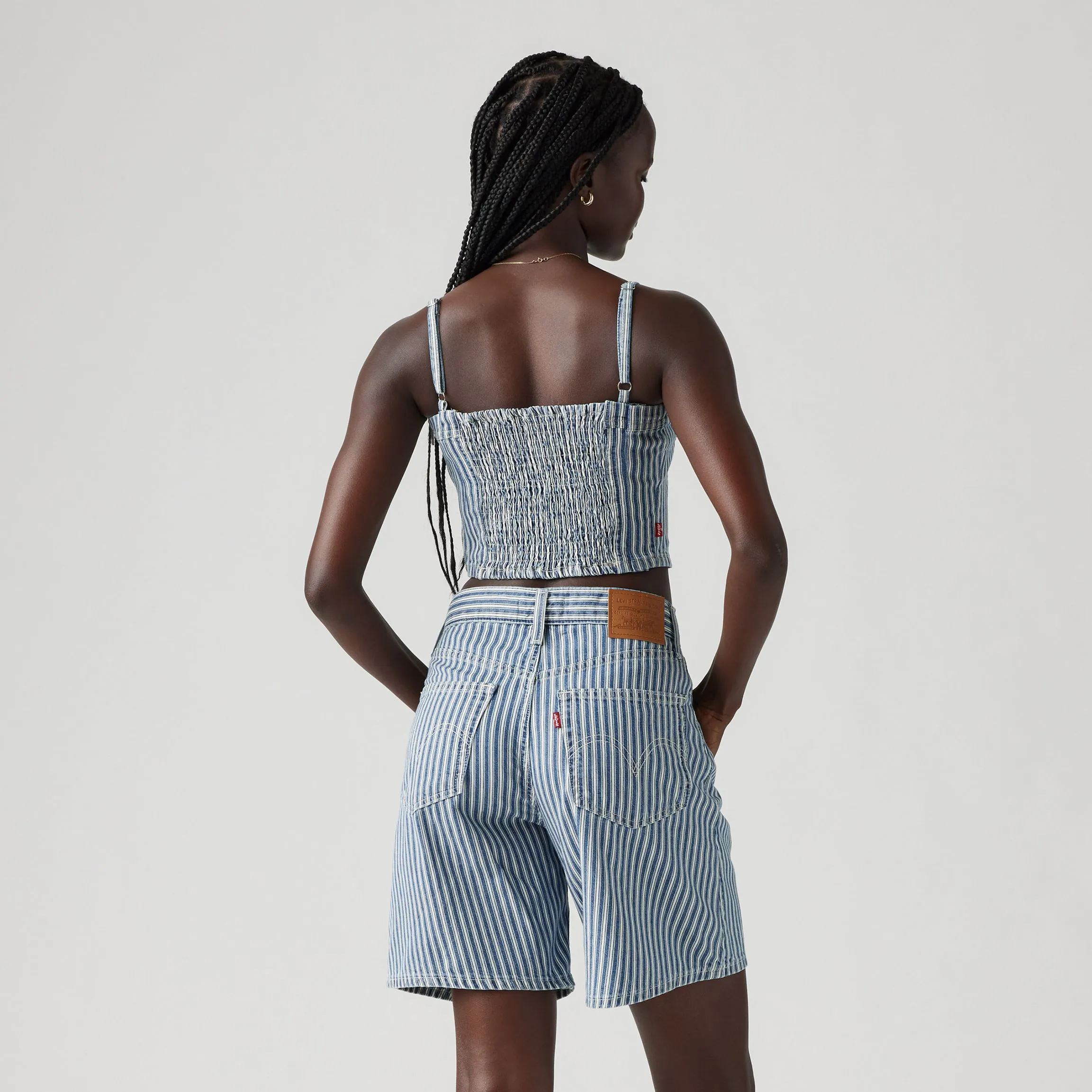 Levi's Womens Jadine Denim Cami Tank, mischa stripe denim - Image 2