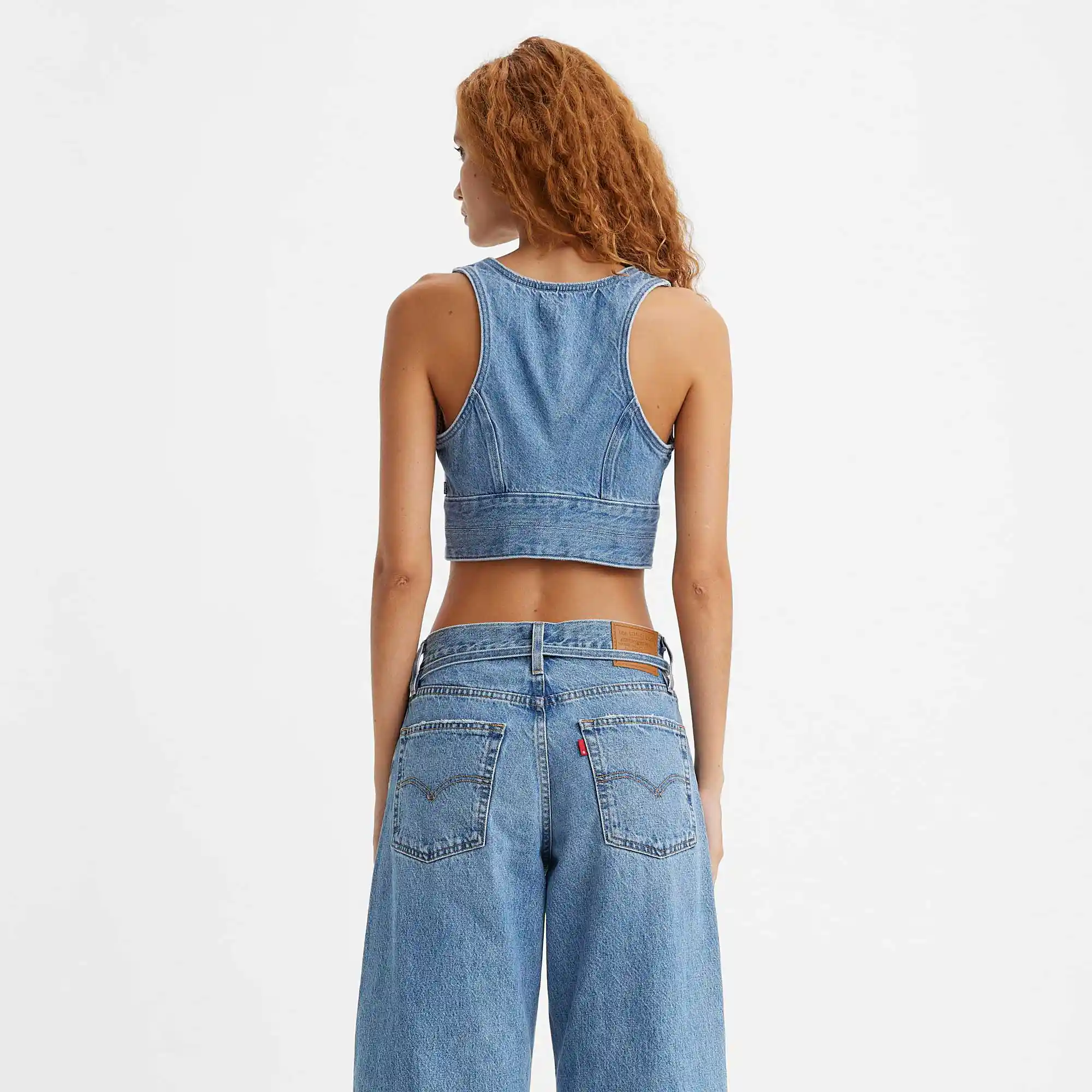 Levi's Womens Raine Denim Crop Top, check yourself - Image 4