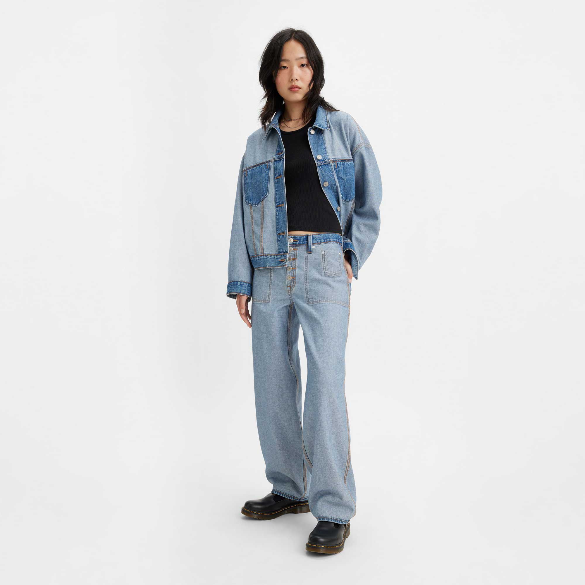Levi's Womens Reversible Baggy Dad Jeans - Image 3