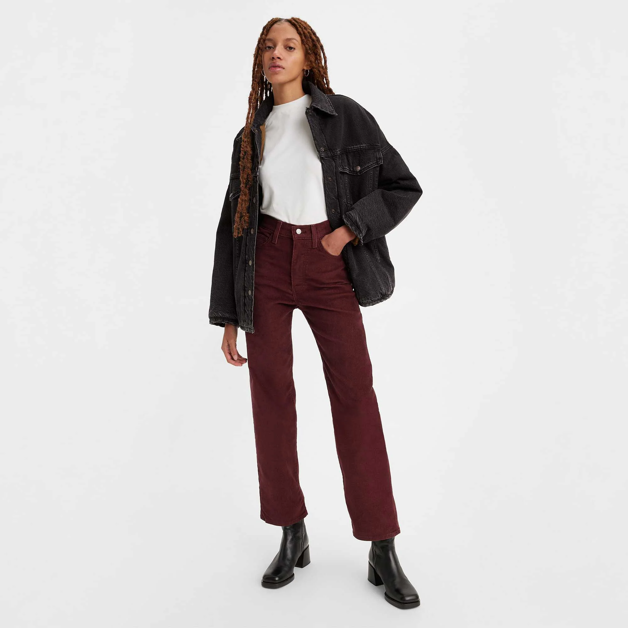Levi's Womens Ribcage Straight Corduroy Ankle Jeans - Image 4