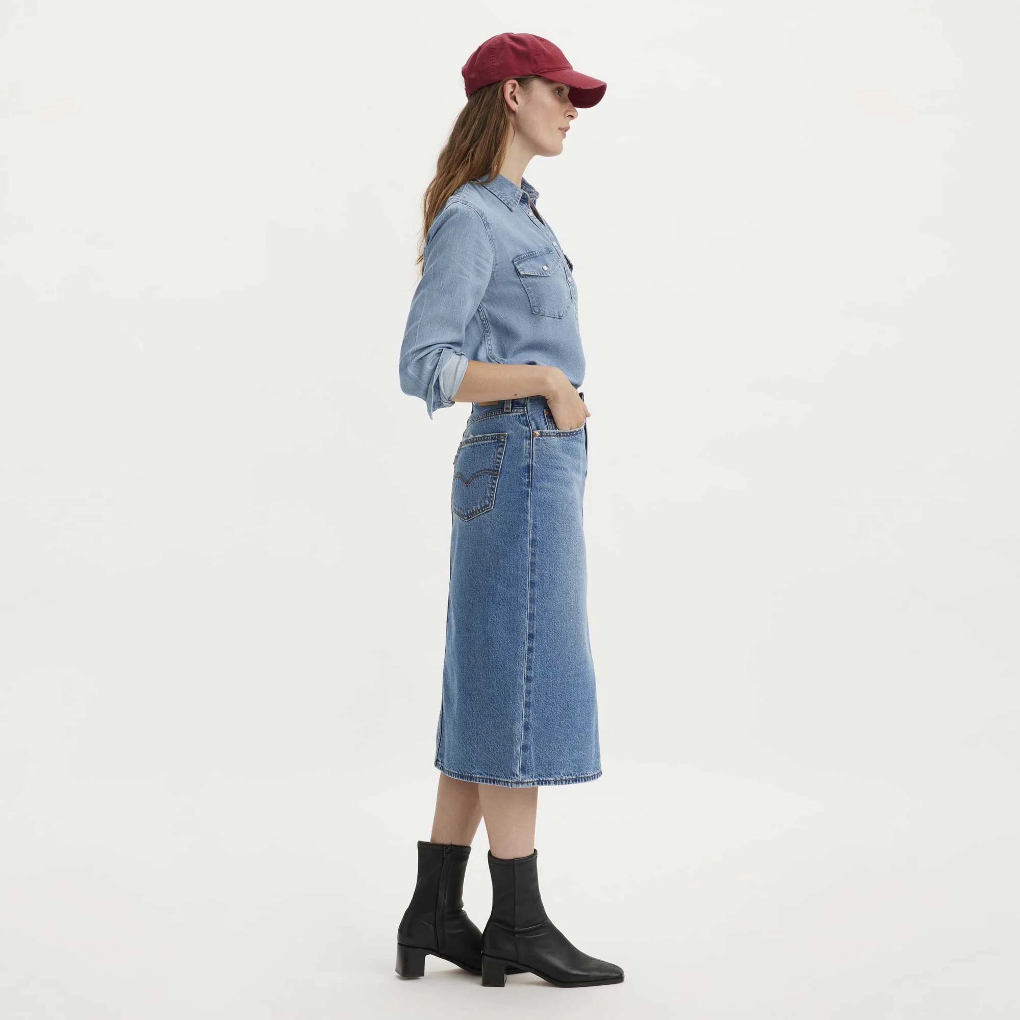 Levi's Womens Side Slit Skirt, artist divided t3 - Image 3