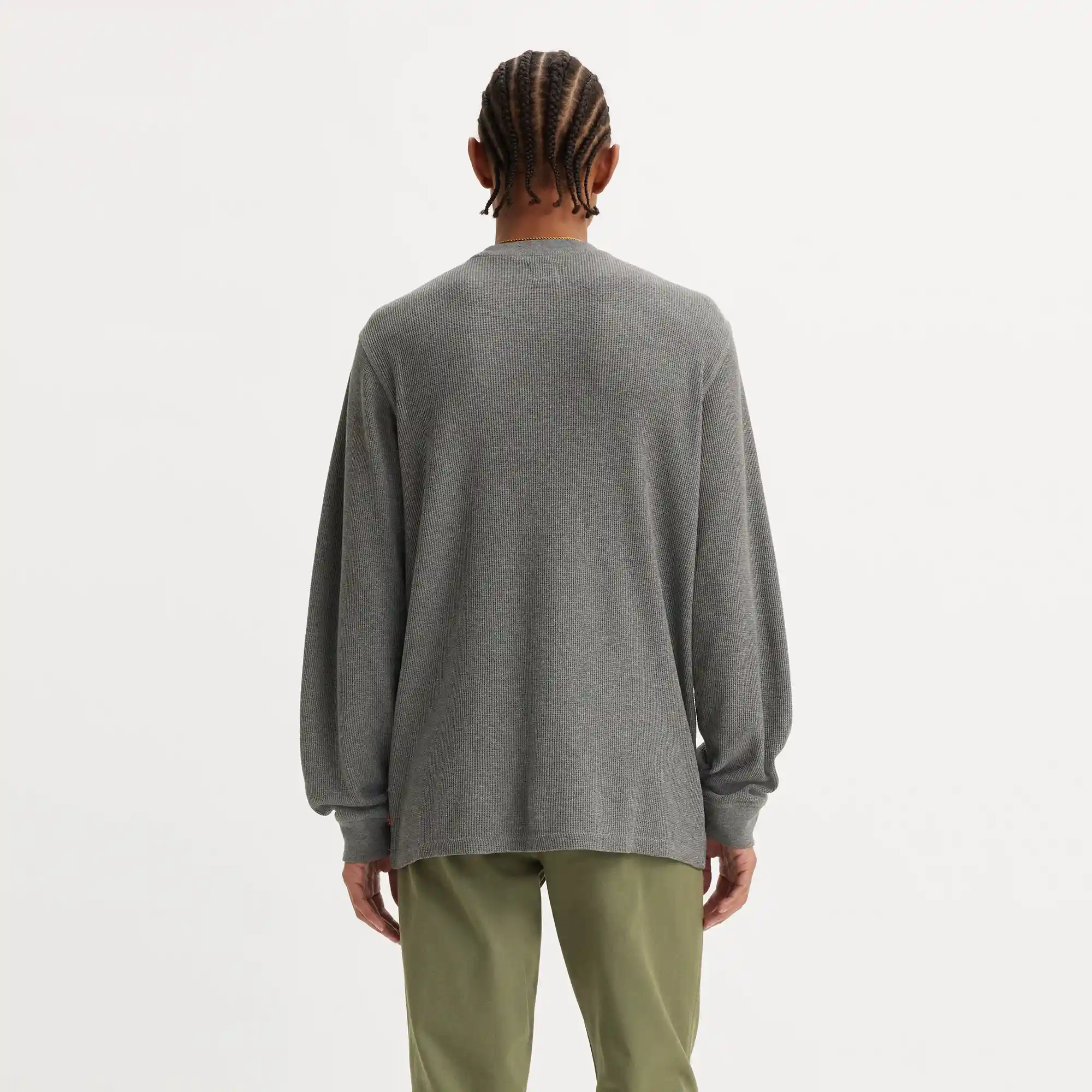 Levi's Standard Thermal Long Sleeve Tee, mid tone grey heather - Image 2