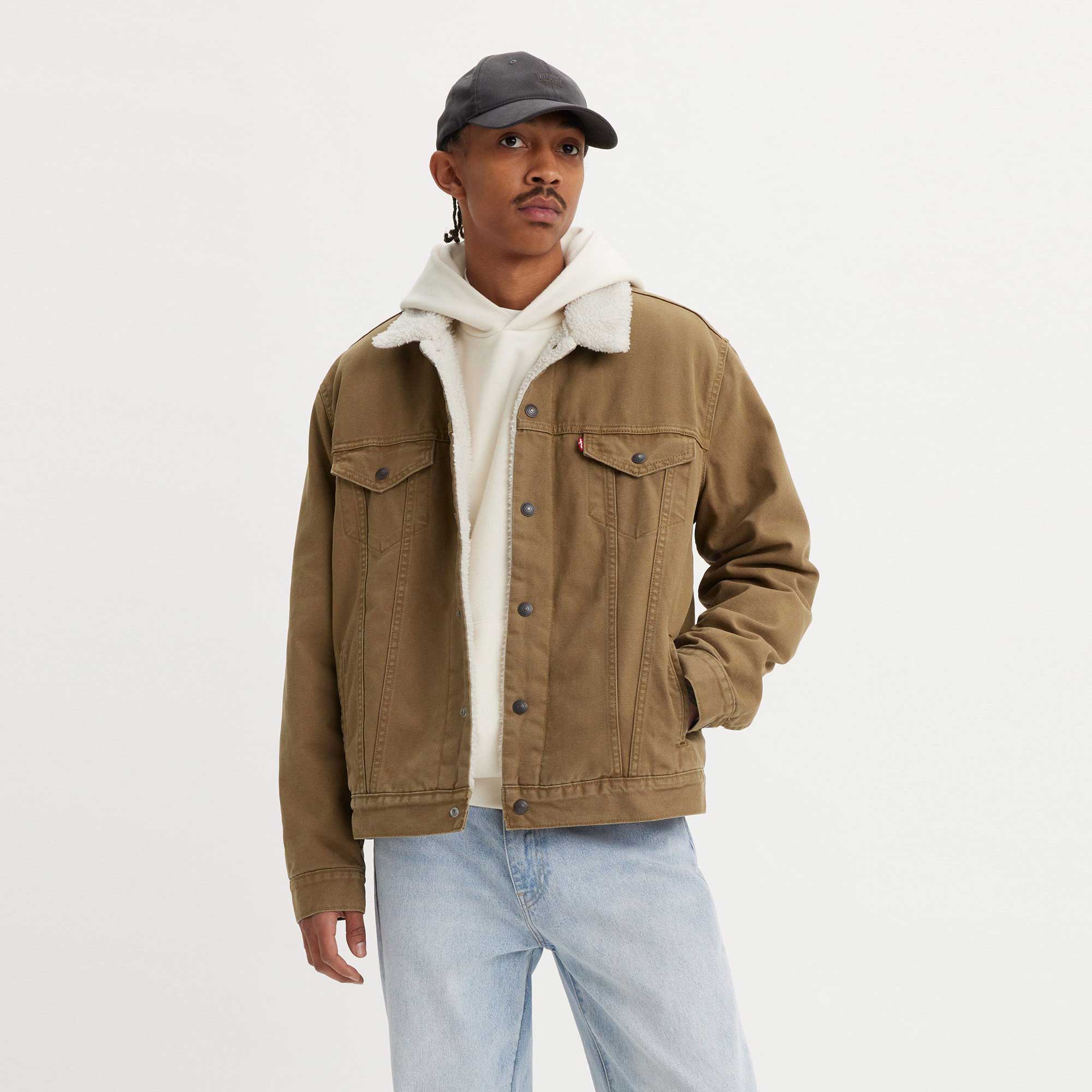 Levi's Type 3 Sherpa Trucker, washed cougar canvas - Image 4