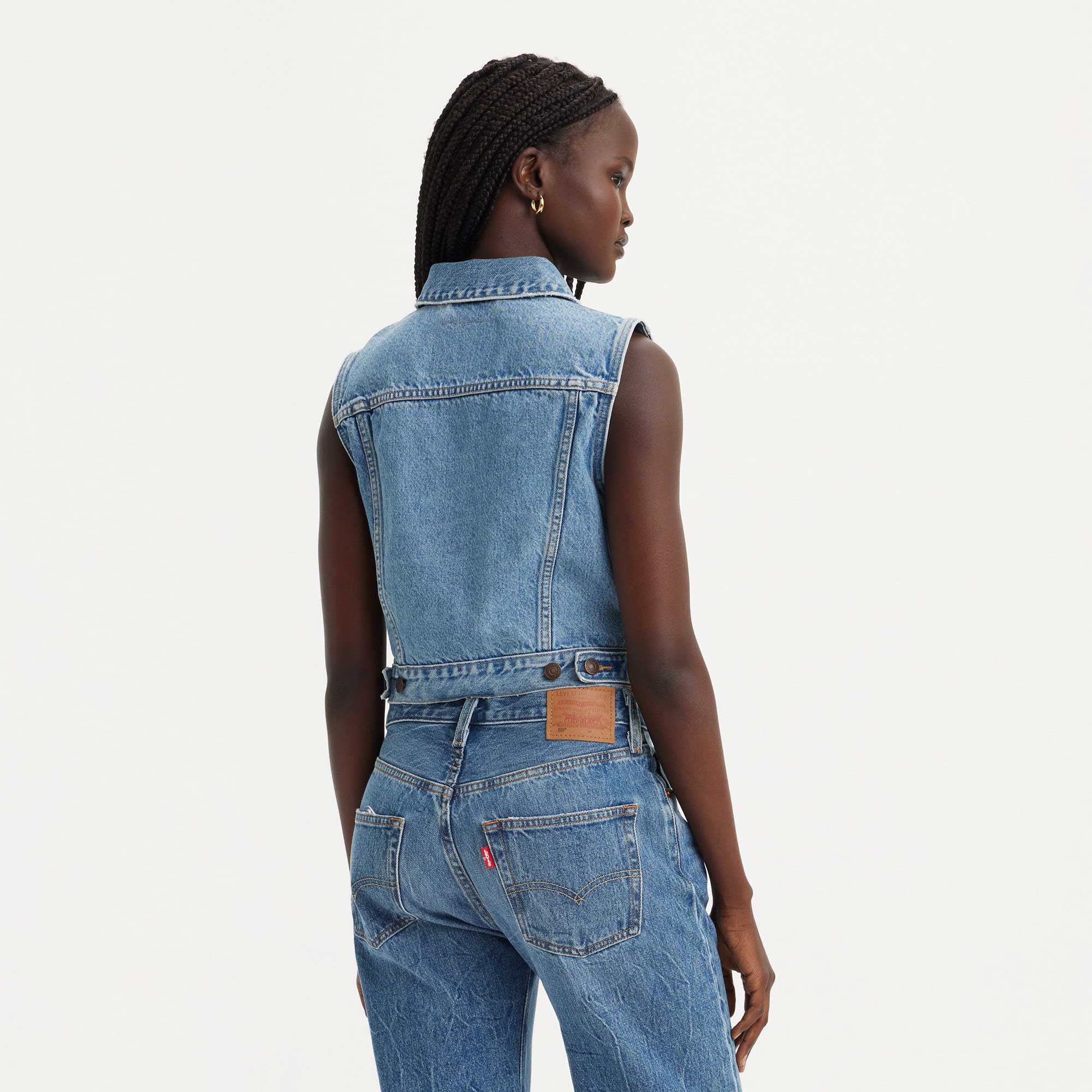 Levi's Womens XS Vest with Waistband, old notes - Image 2