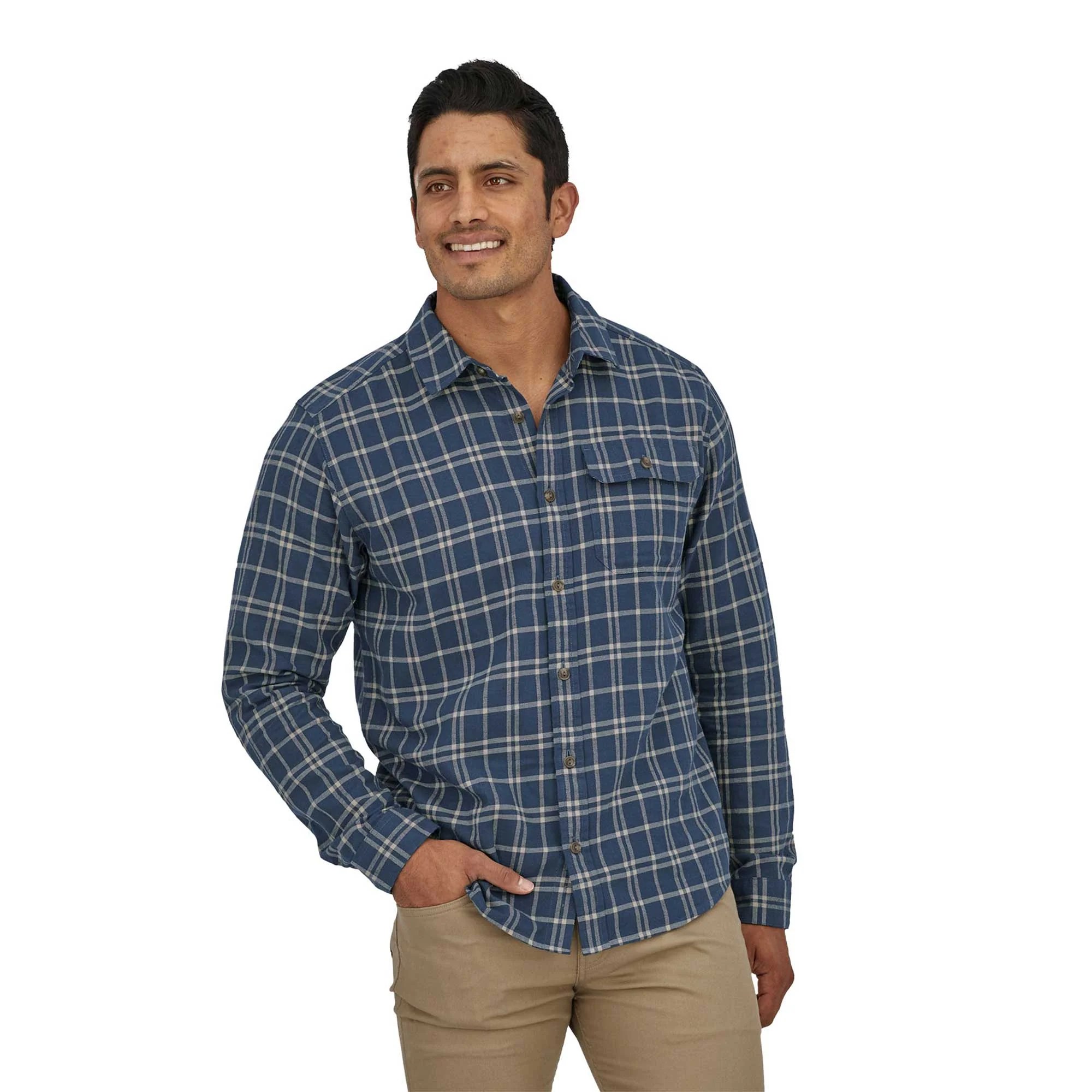 Patagonia Mens Long-sleeved Cotton In Conversion Lightweight Fjord Flannel Shirt - Image 2