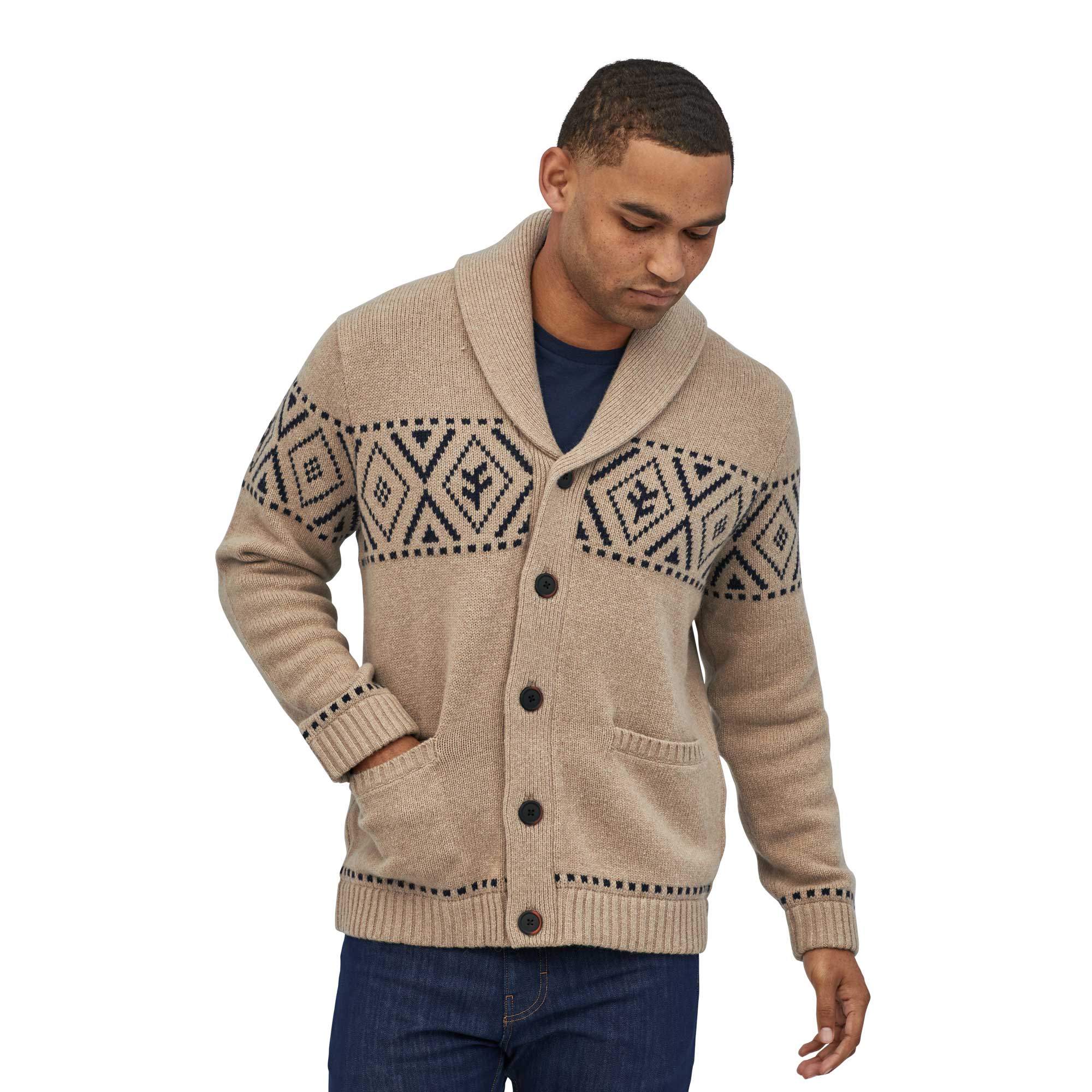 Patagonia Mens Recycled Wool Shawl-collar Cardigan - Image 2