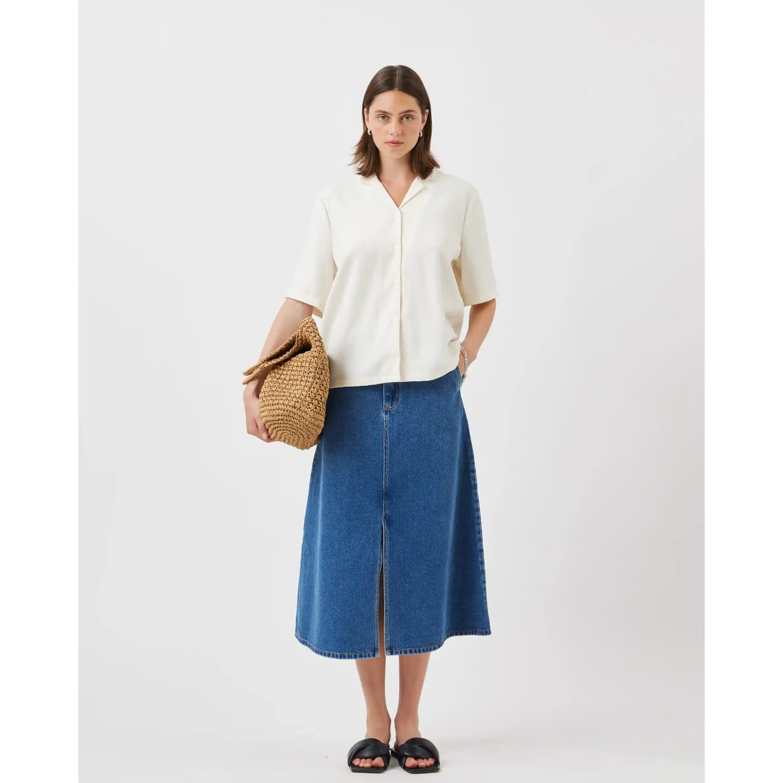 Minimum Womens Jannah Midi Skirt, indigo blue - Image 2
