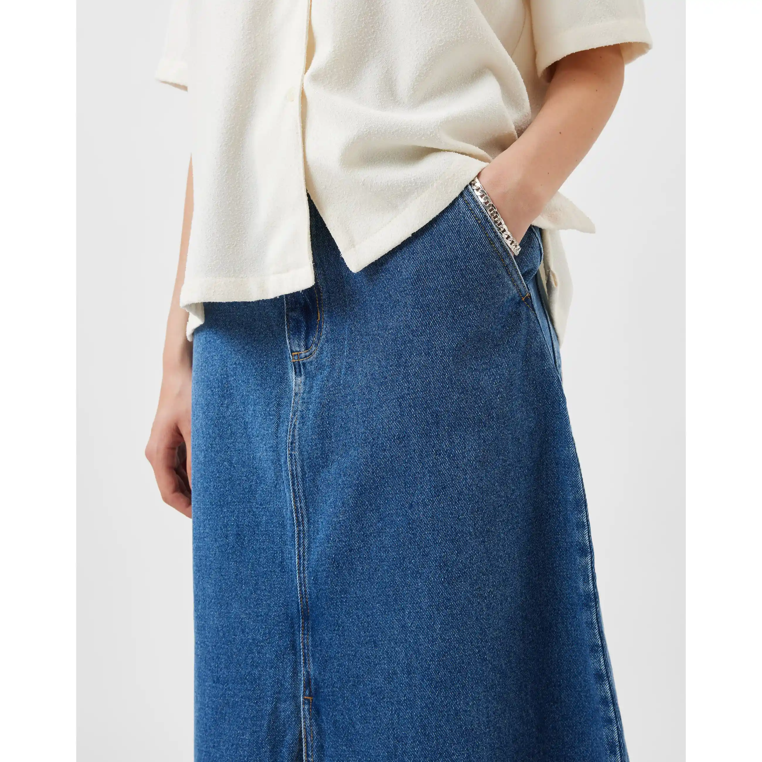 Minimum Womens Jannah Midi Skirt, indigo blue - Image 3
