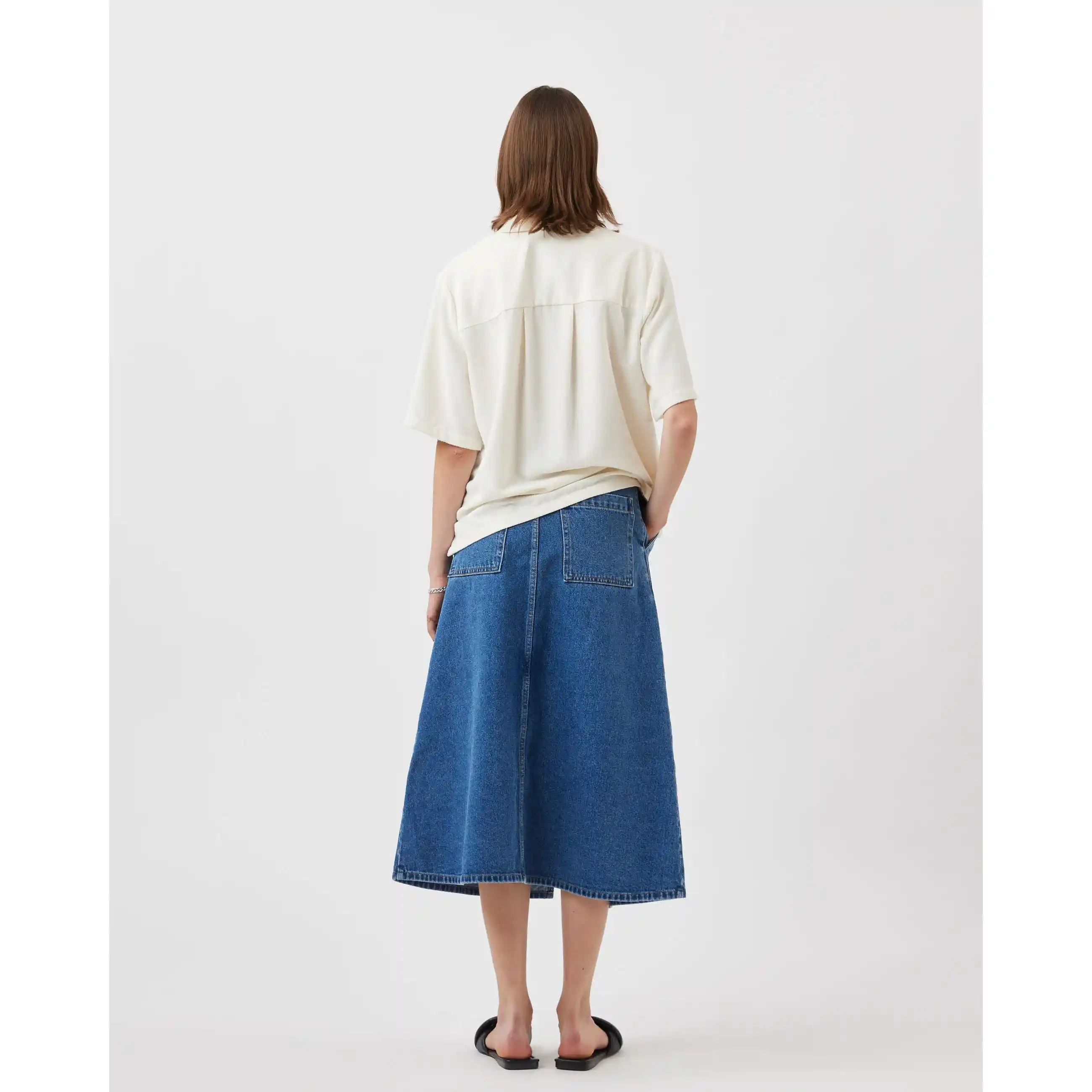 Minimum Womens Jannah Midi Skirt, indigo blue - Image 4