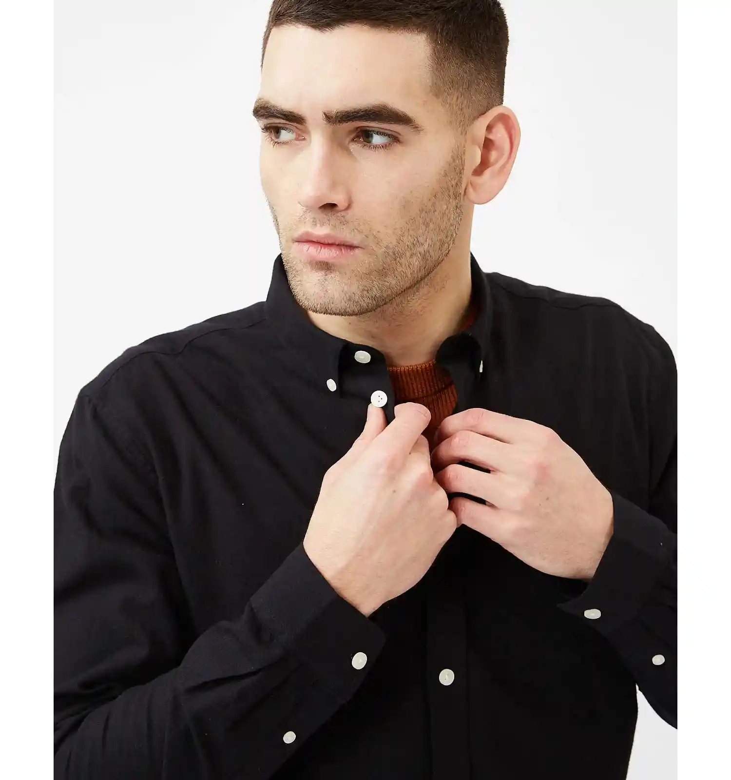Minimum Jay 3.0 Longsleeve Shirt, black/grey melange - Image 2