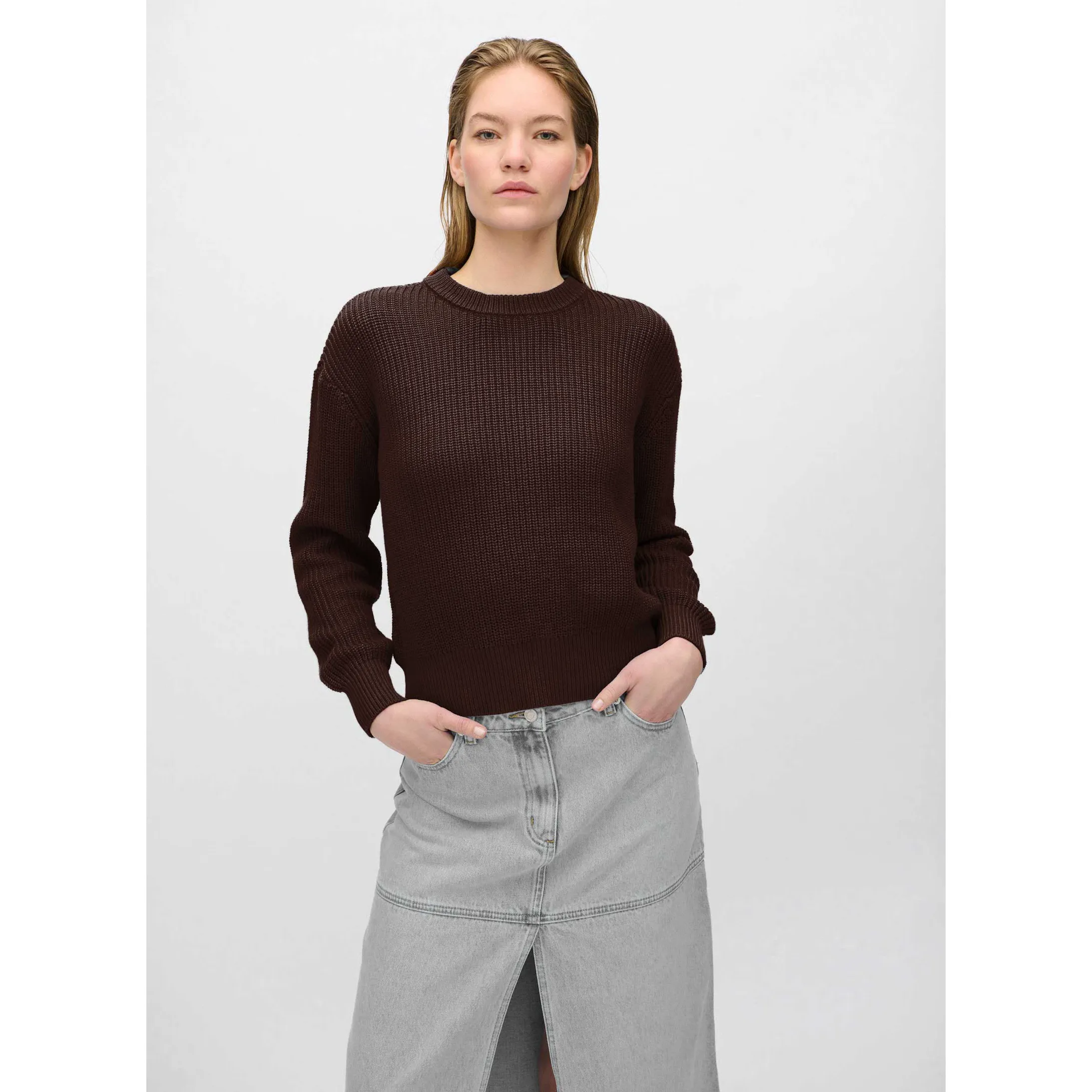 Minimum Womens Mikala Jumper, seal brown - Image 3