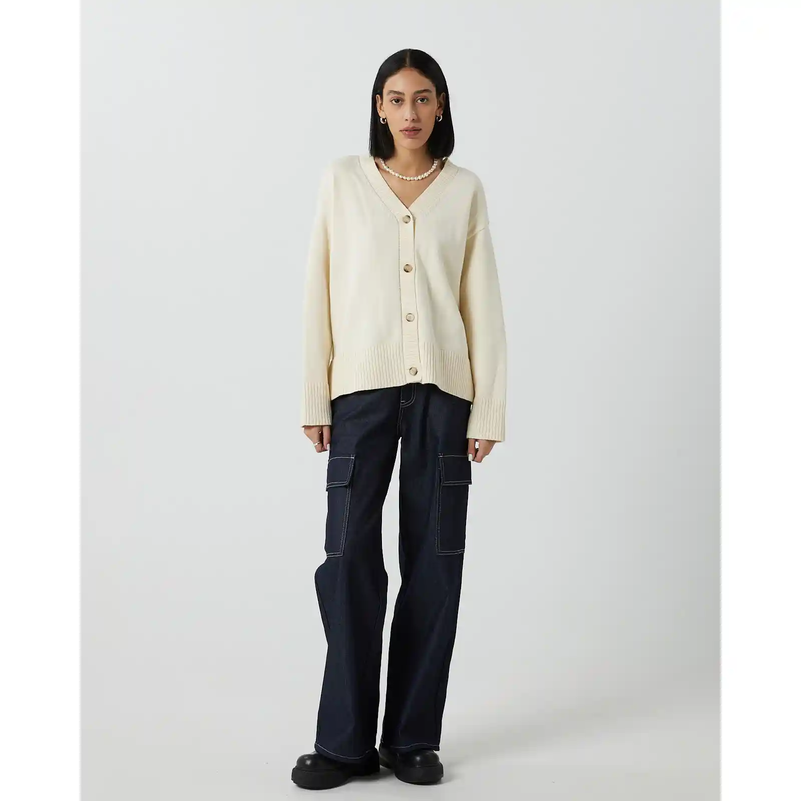 Minimum Womens Trianna Cardigan, broken white - Image 3