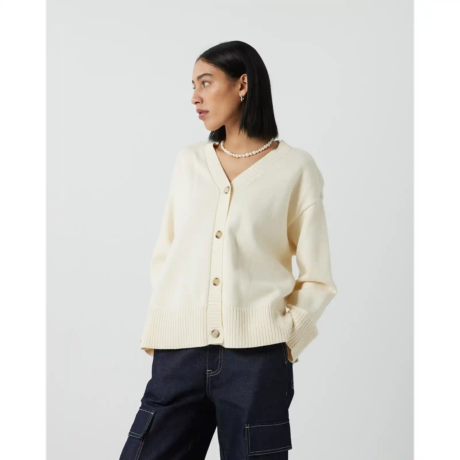 Minimum Womens Trianna Cardigan, broken white - Image 5