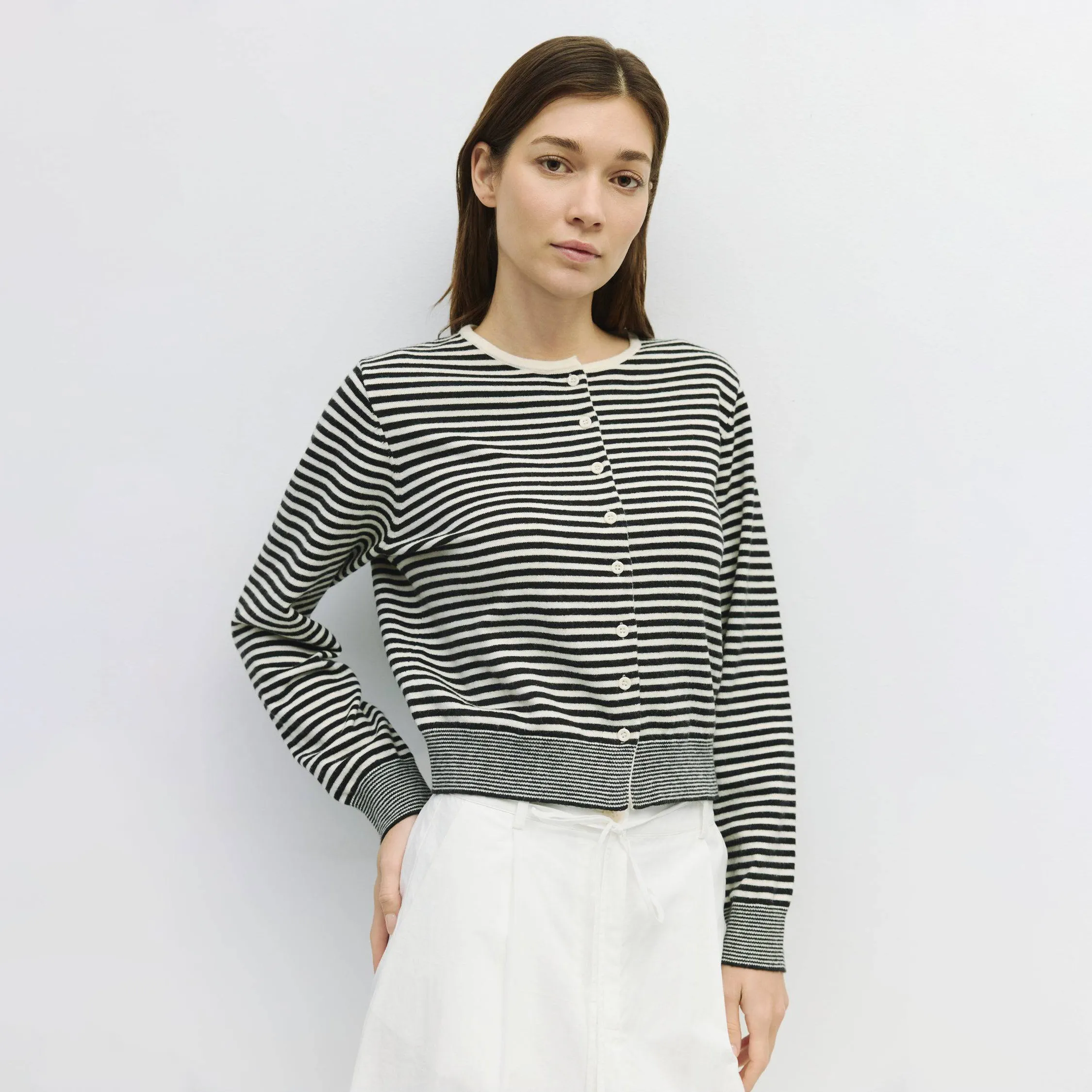 Mod Ref Womens Montana Cardigan, black/white