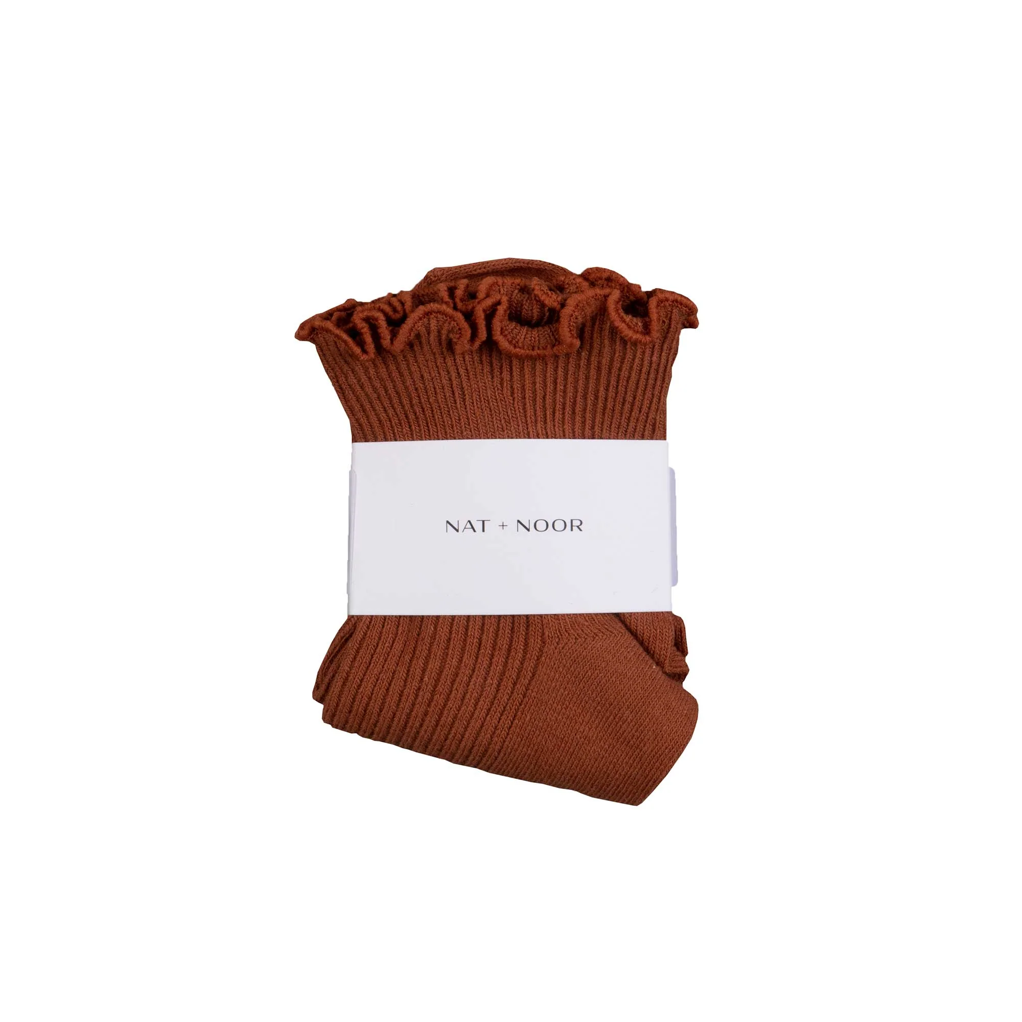 Nat and Noor Ruffle socks, burnt orange - Image 2