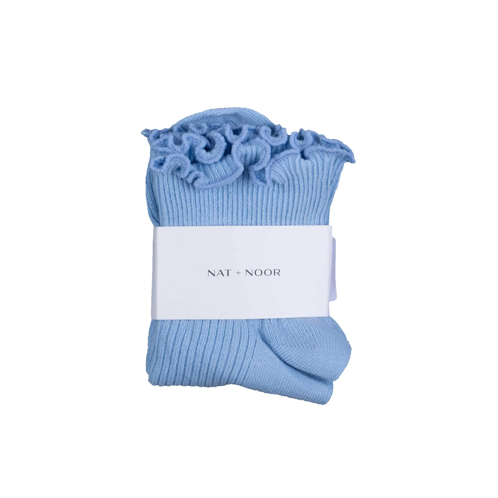 Nat and Noor Ruffle socks, sky - Image 2