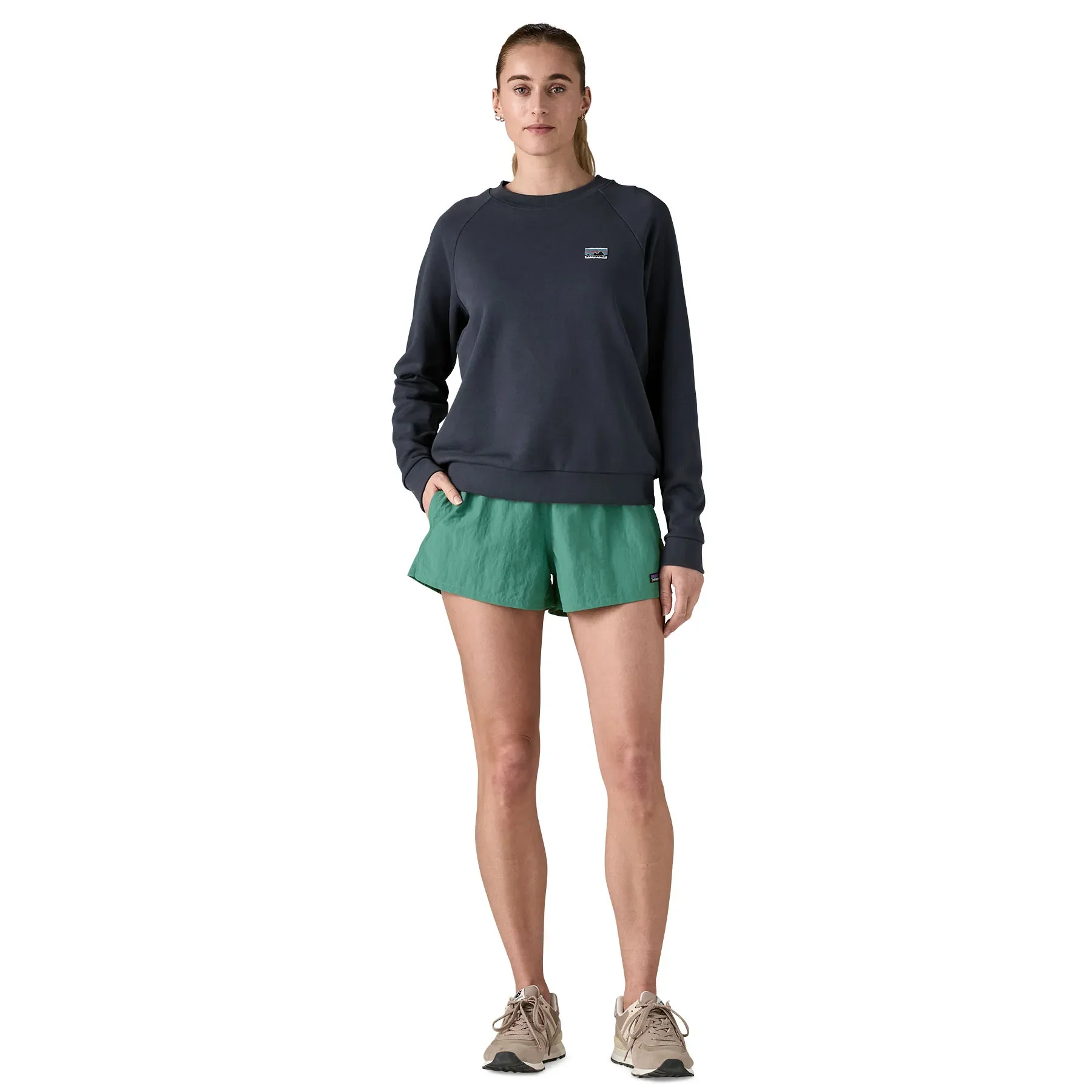 Patagonia Womens Barely Baggies Shorts - 2 1/2 In., heartleaf green - Image 4