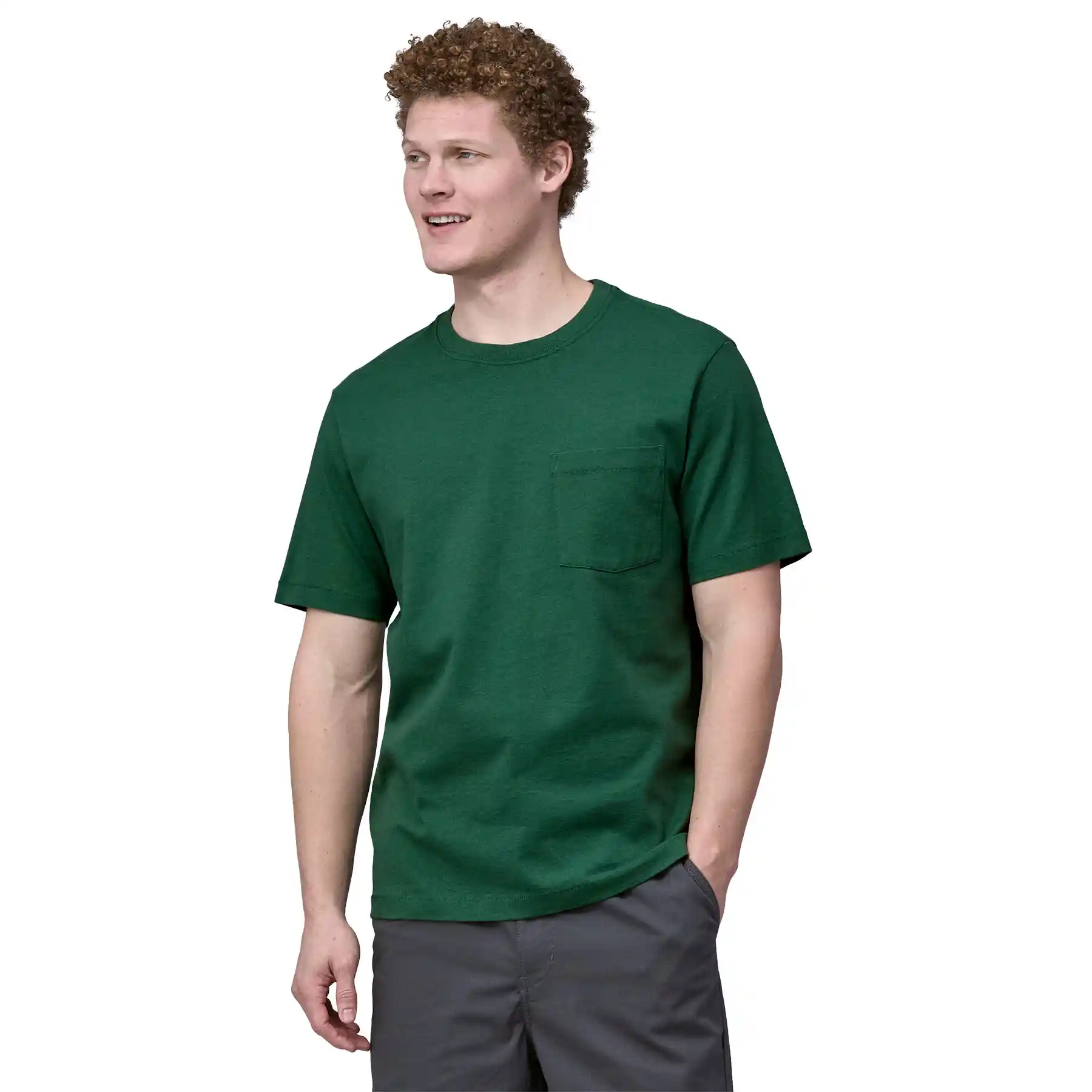 Patagonia Cotton In Conversion Midweight Pocket Tee, conifer green - Image 2