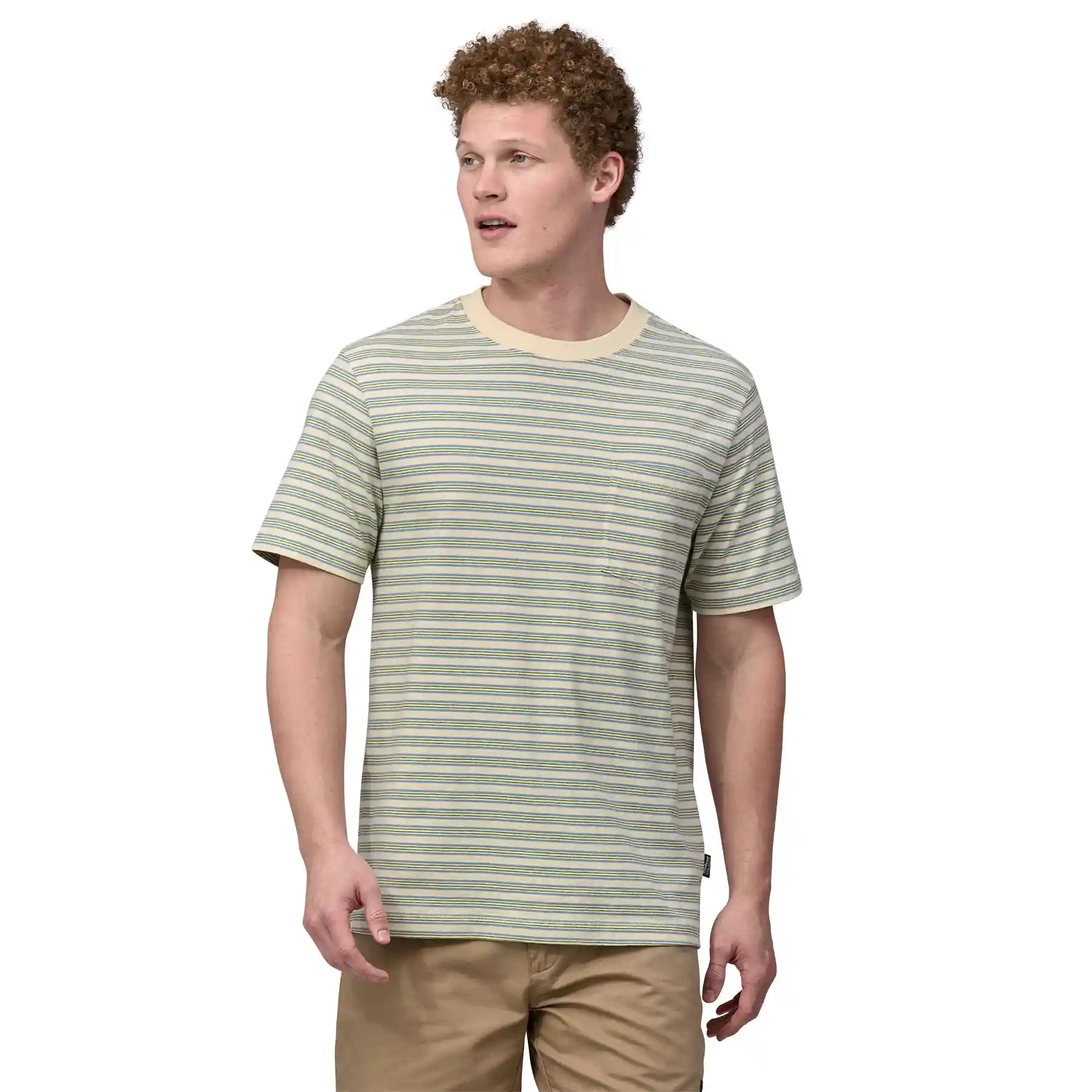 Patagonia Cotton In Conversion Midweight Pocket Tee, hidden stripe: natural - Image 2