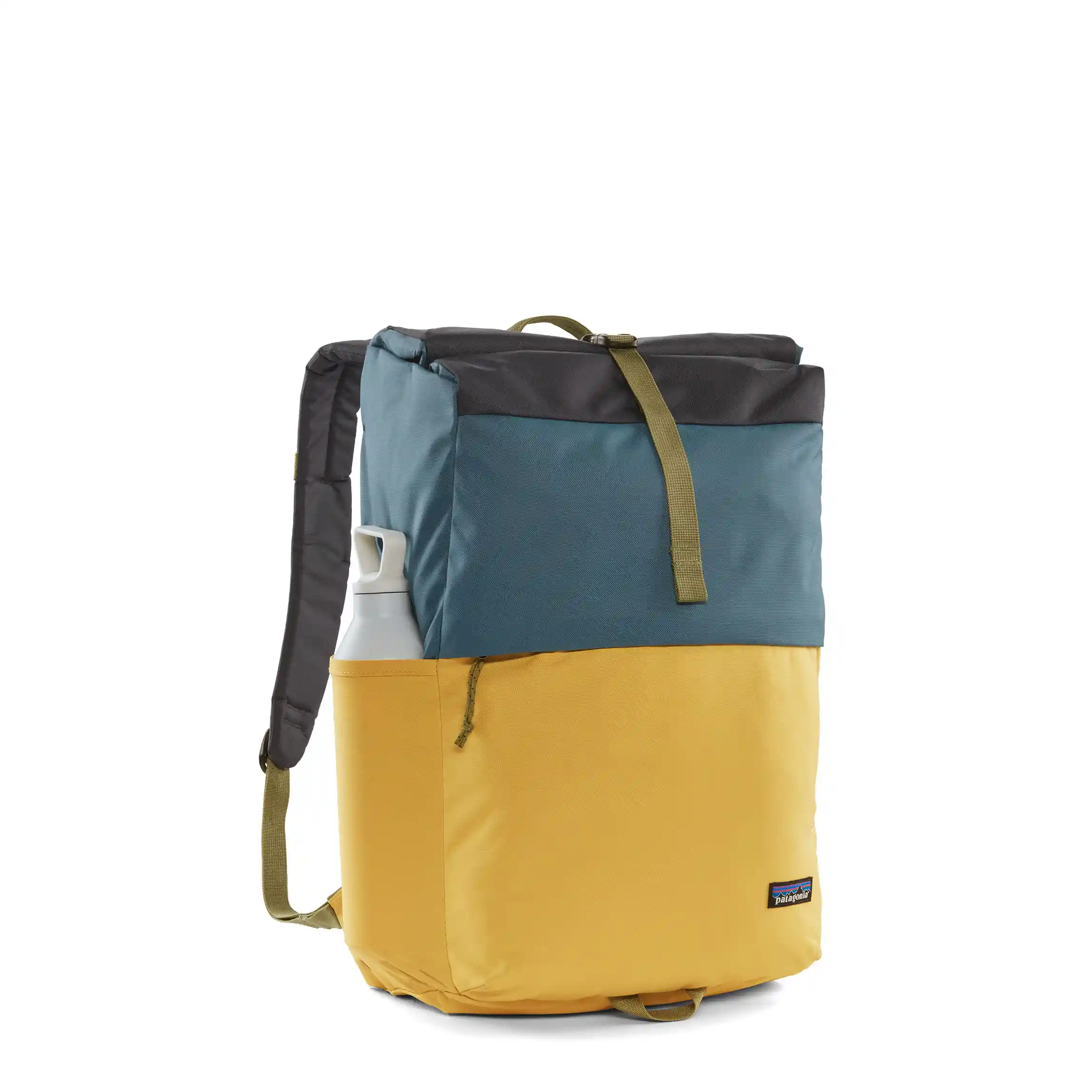 Patagonia Fieldsmith Roll Top Pack, patchwork: surfboard yellow w/abalone blue - Image 6