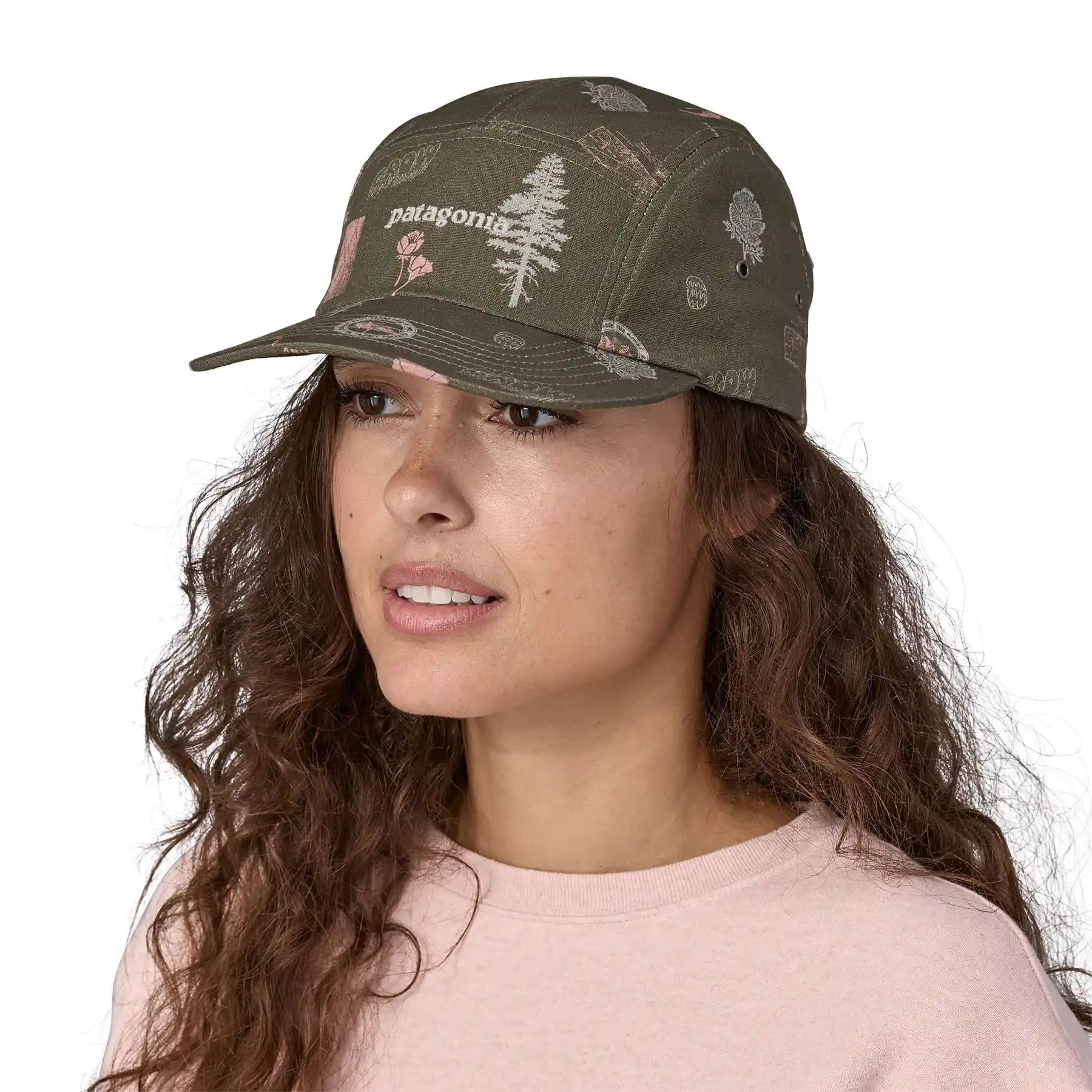 Patagonia Graphic Maclure Hat, text logo: new growth basin green - Image 2