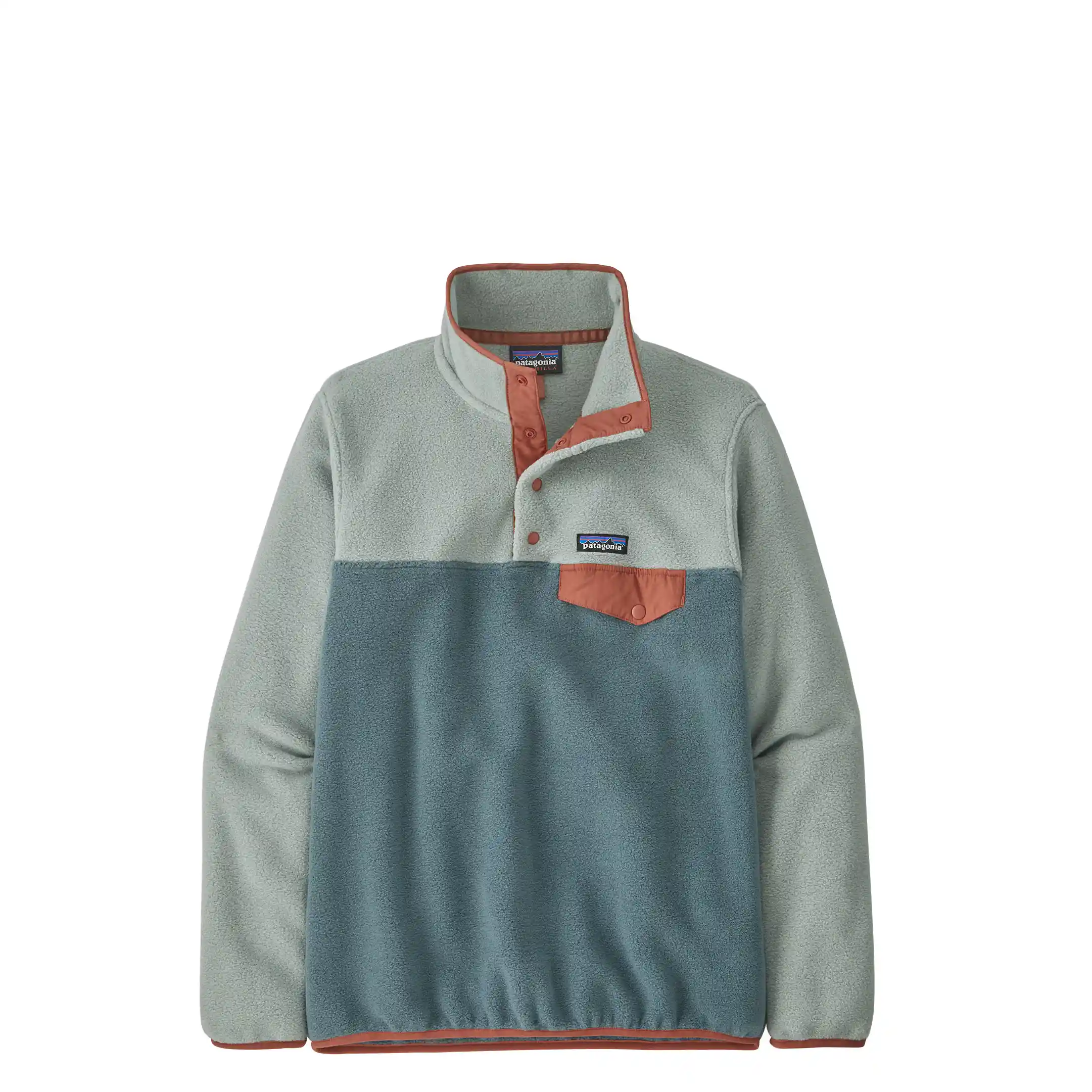 Patagonia Womens Lightweight Synchilla Snap-T Pullover, nouveau green w/sleet green