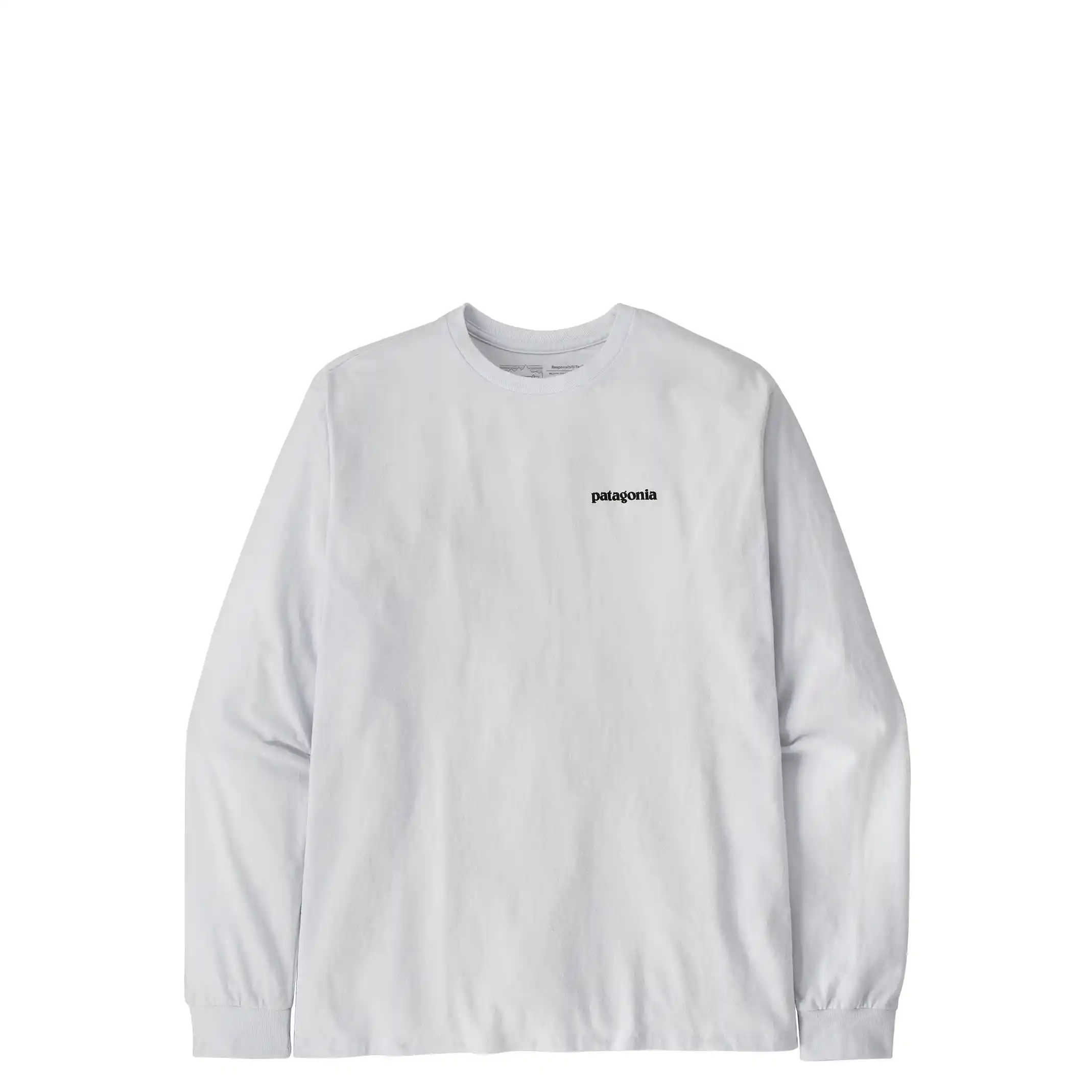 Patagonia Men's Longsleeve P-6 Logo Responsibili-Tee, white - Image 4