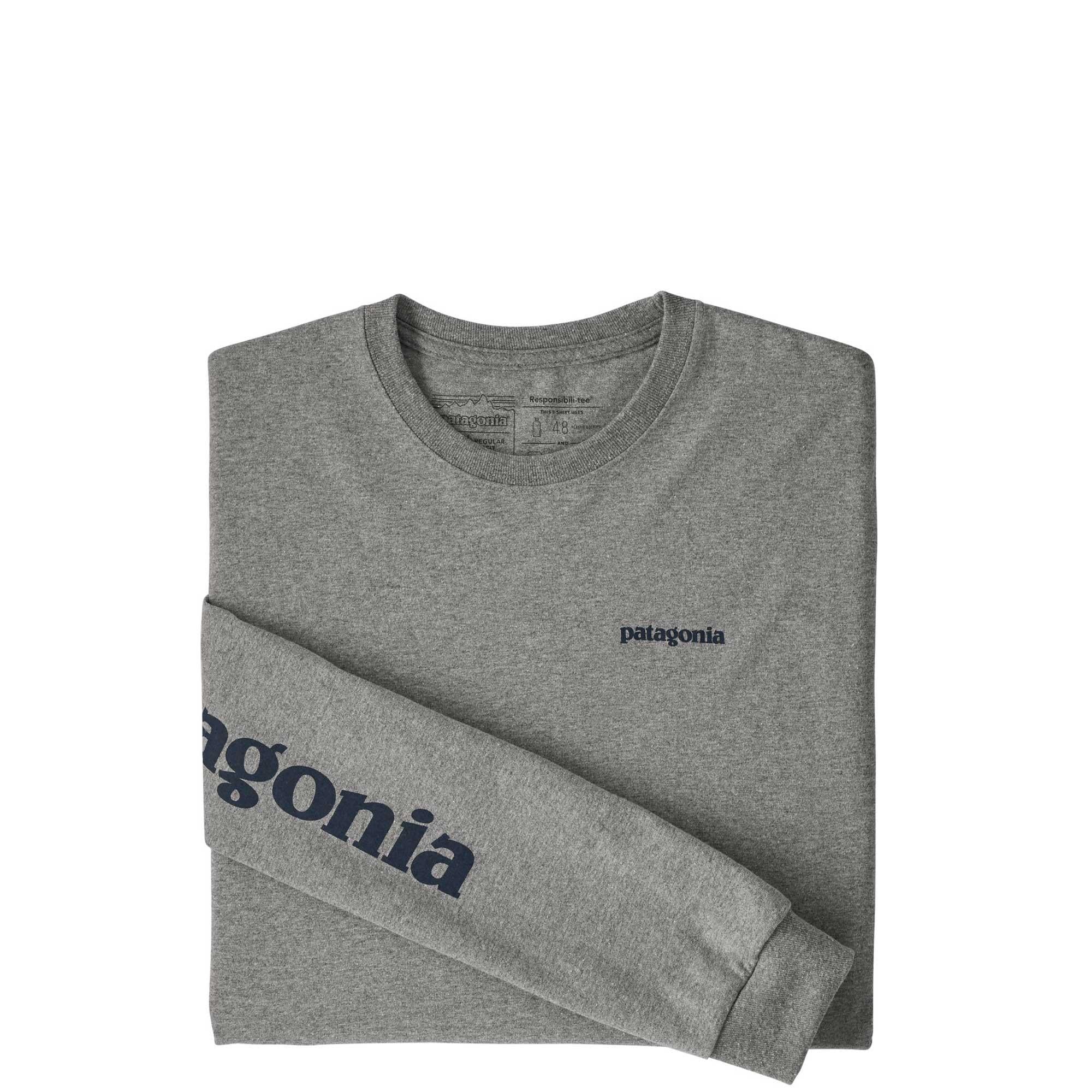Patagonia Mens Longsleeve Text Logo Responsibili-tee