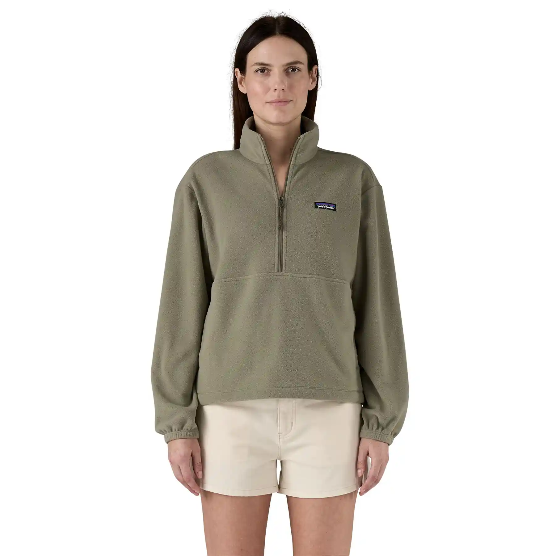 Patagonia Womens Micro D 1/2 Zip Fleece Pullover, river rock green - Image 2