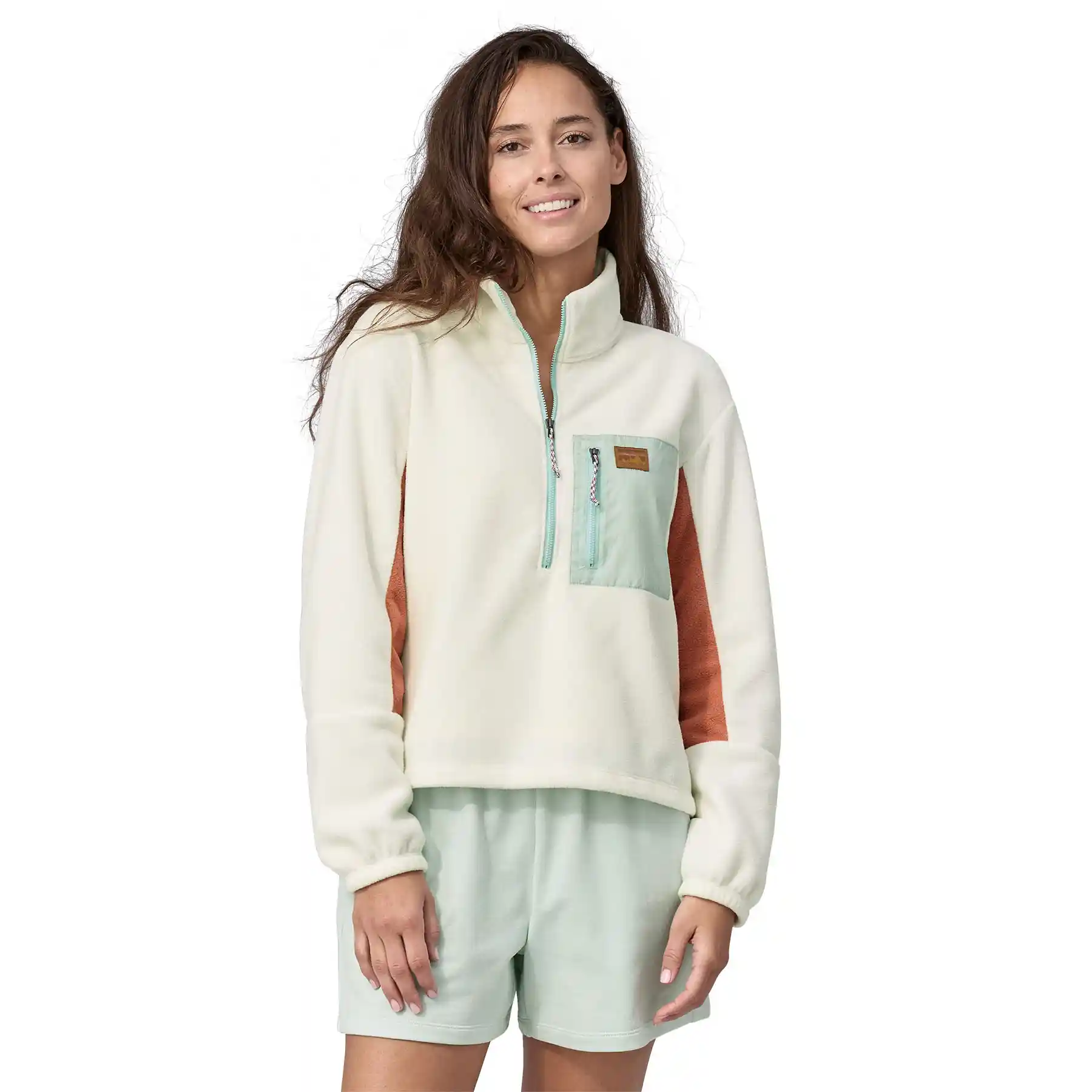 Patagonia Womens Microdini 1/2 Zip Pullover, birch white - Image 2
