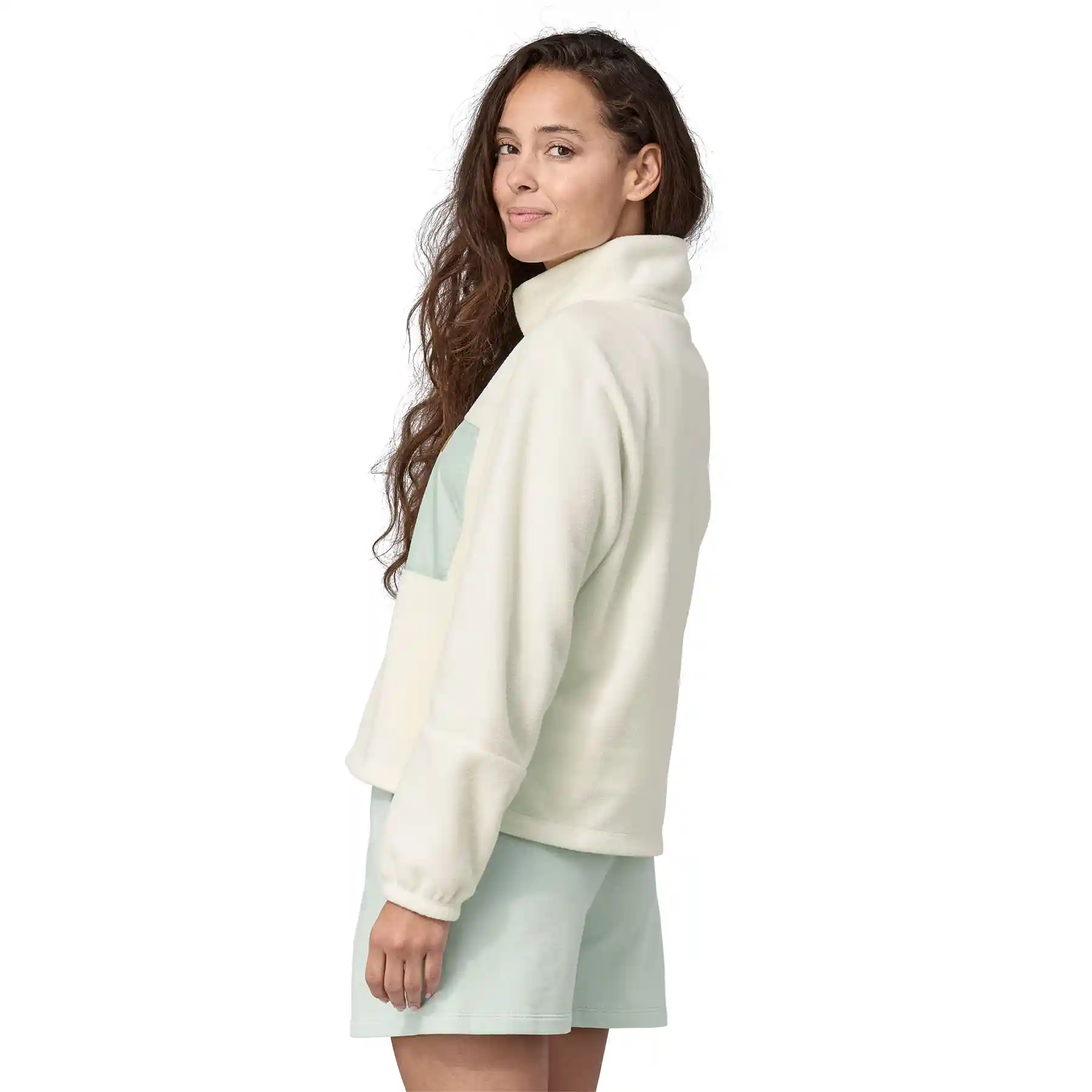 Patagonia Womens Microdini 1/2 Zip Pullover, birch white - Image 3