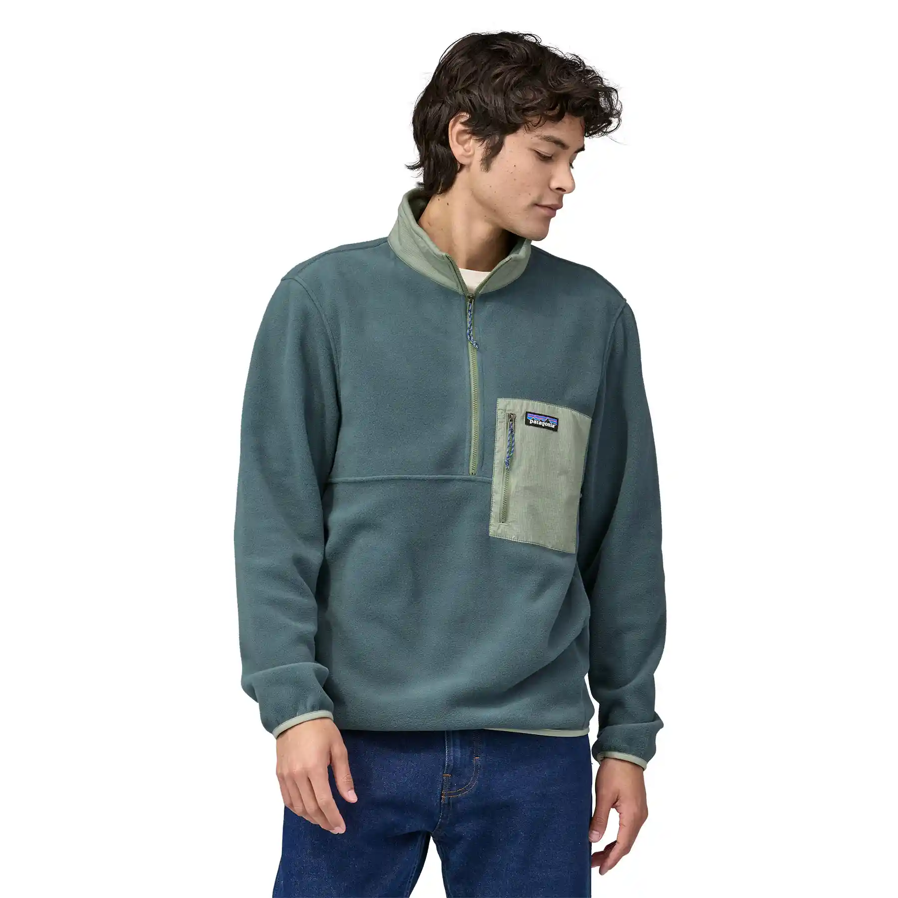 Patagonia Microdini 1/2 Zip Pullover, nouveau green - Image 2