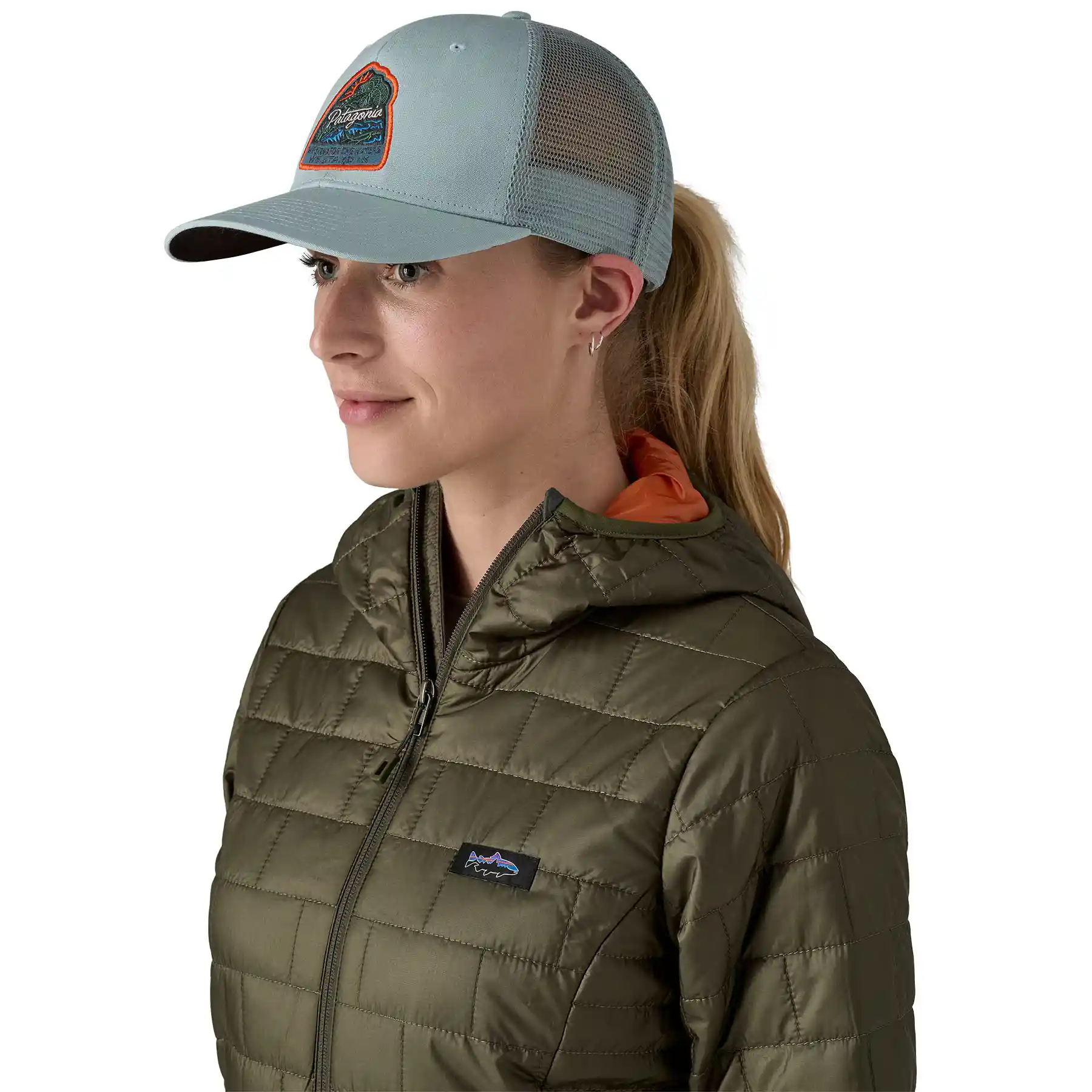 Patagonia Take A Stand Trucker Hat, bayou badge: thermal blue - Image 3