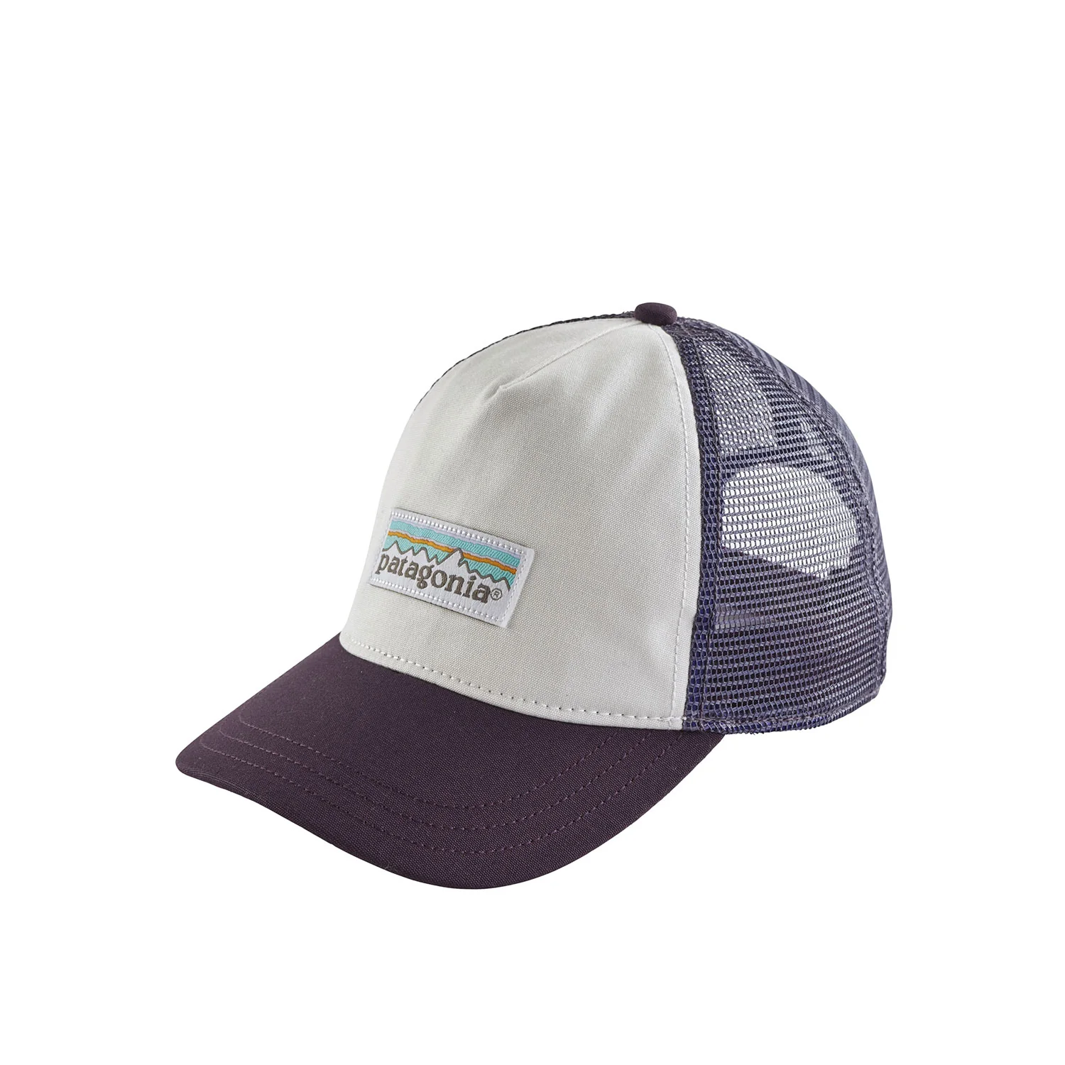 Patagonia W's Pastel P-6 Label Layback Trucker Hat - white with purple